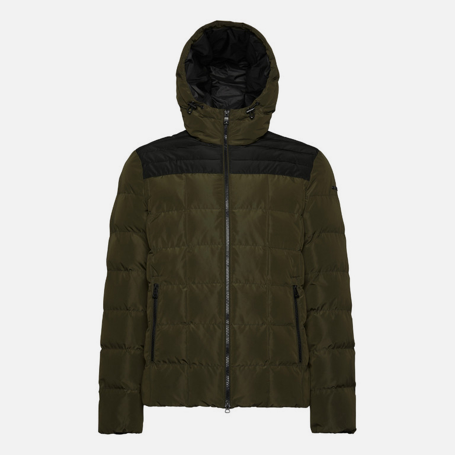 Dark green mens jacket Geox Magnete Hoojkt - Men