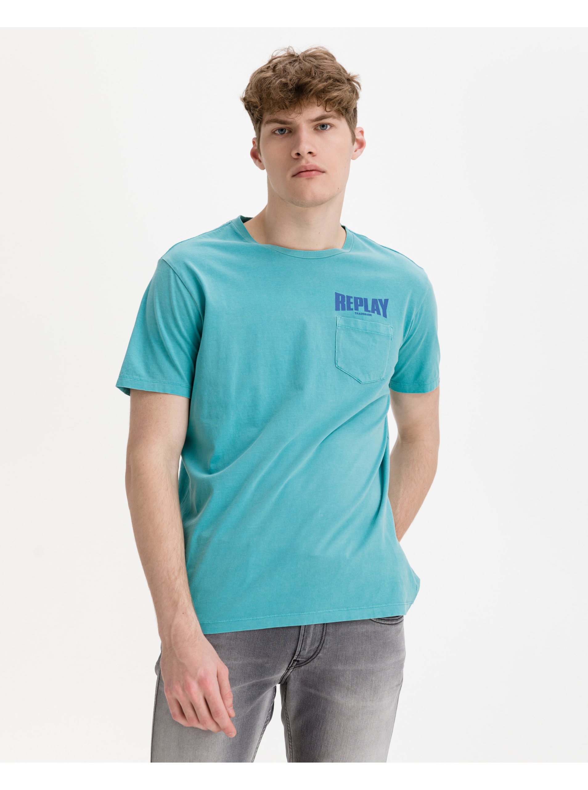 Replay T-Shirt Uomo Girocollo, Cotone Morbido, Vestibilità Regular, Stampa Front E Back, Look Casual