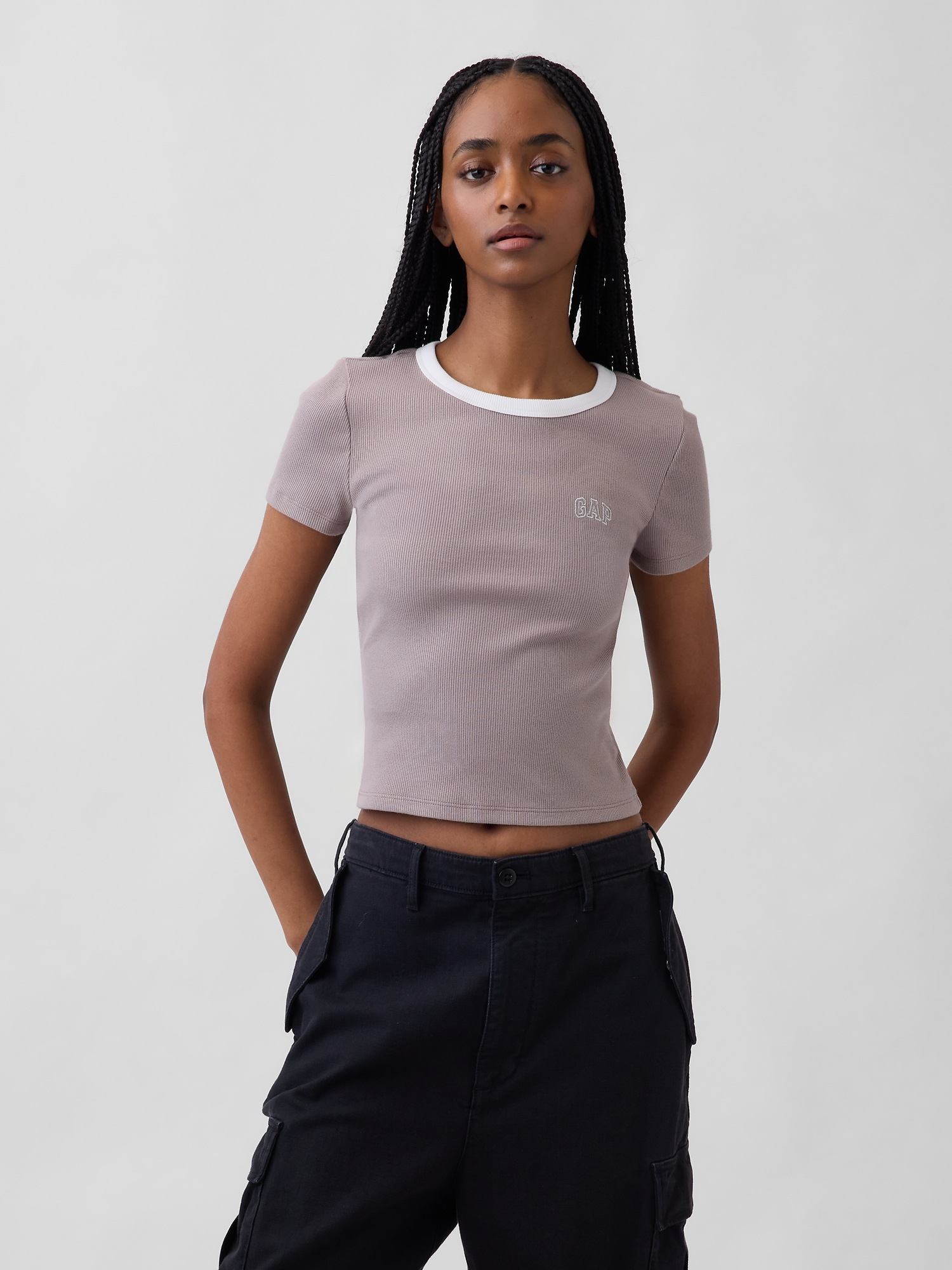 GAP Žebrované tričko s logem - Dámské