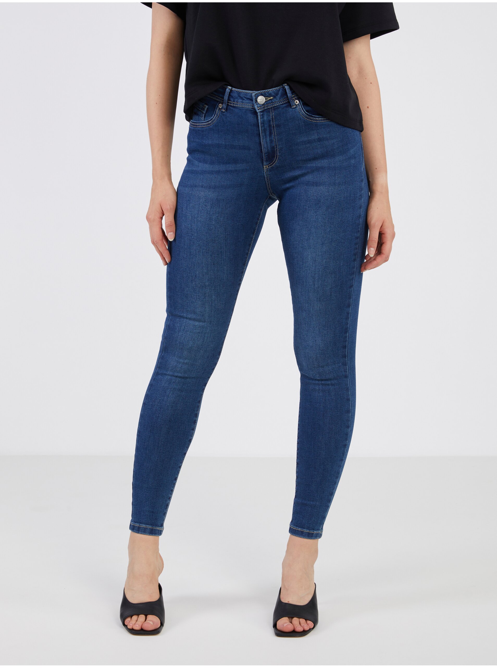 Tmavě modré dámské skinny fit džíny VERO MODA Tanya - Dámské
