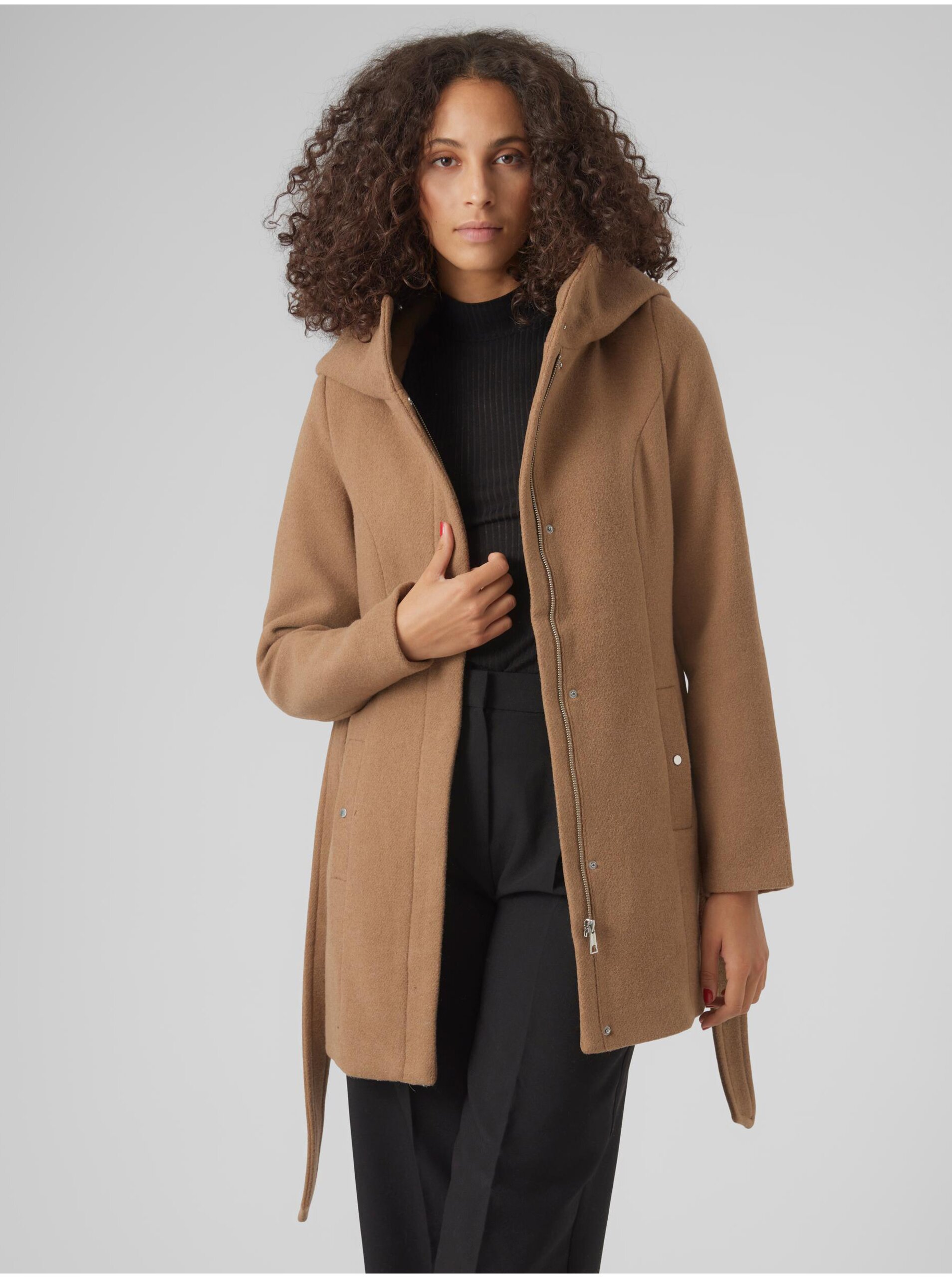 Women's brown coat VERO MODA Classliva - Women