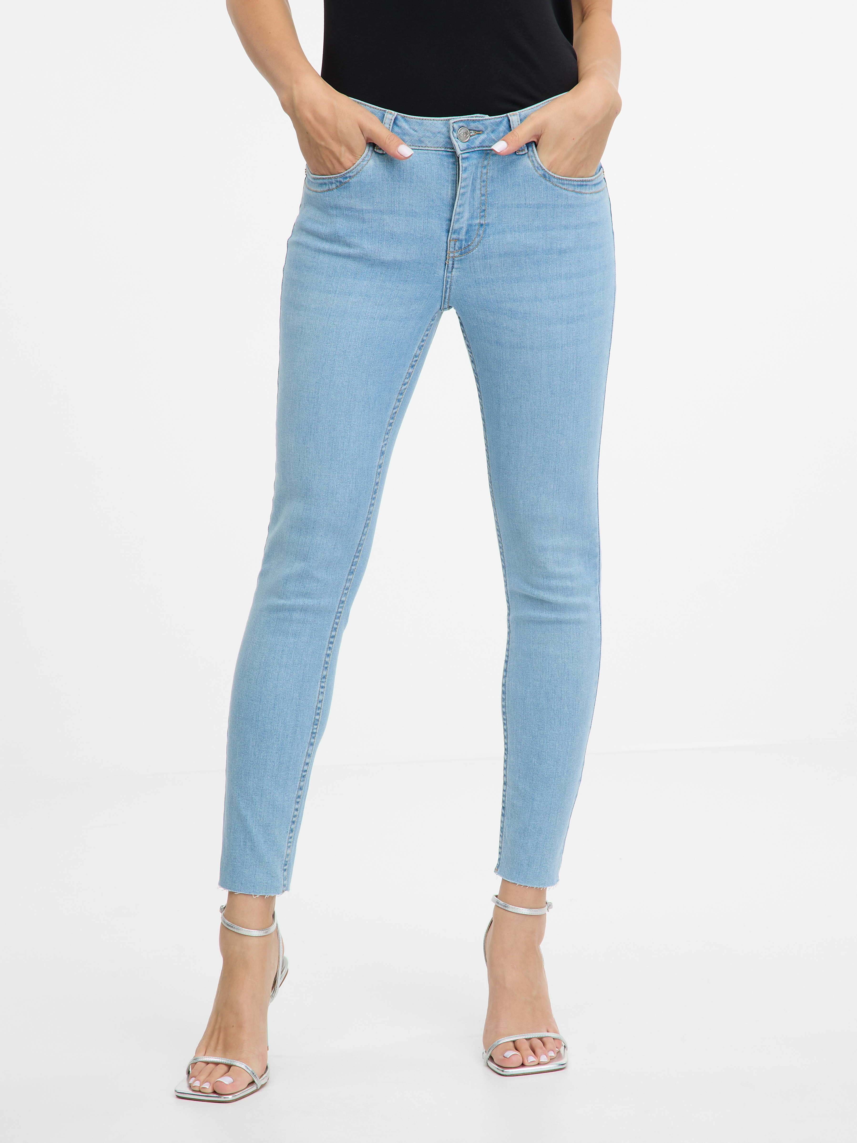 Světle modré dámské skinny fit džíny ORSAY - Dámské