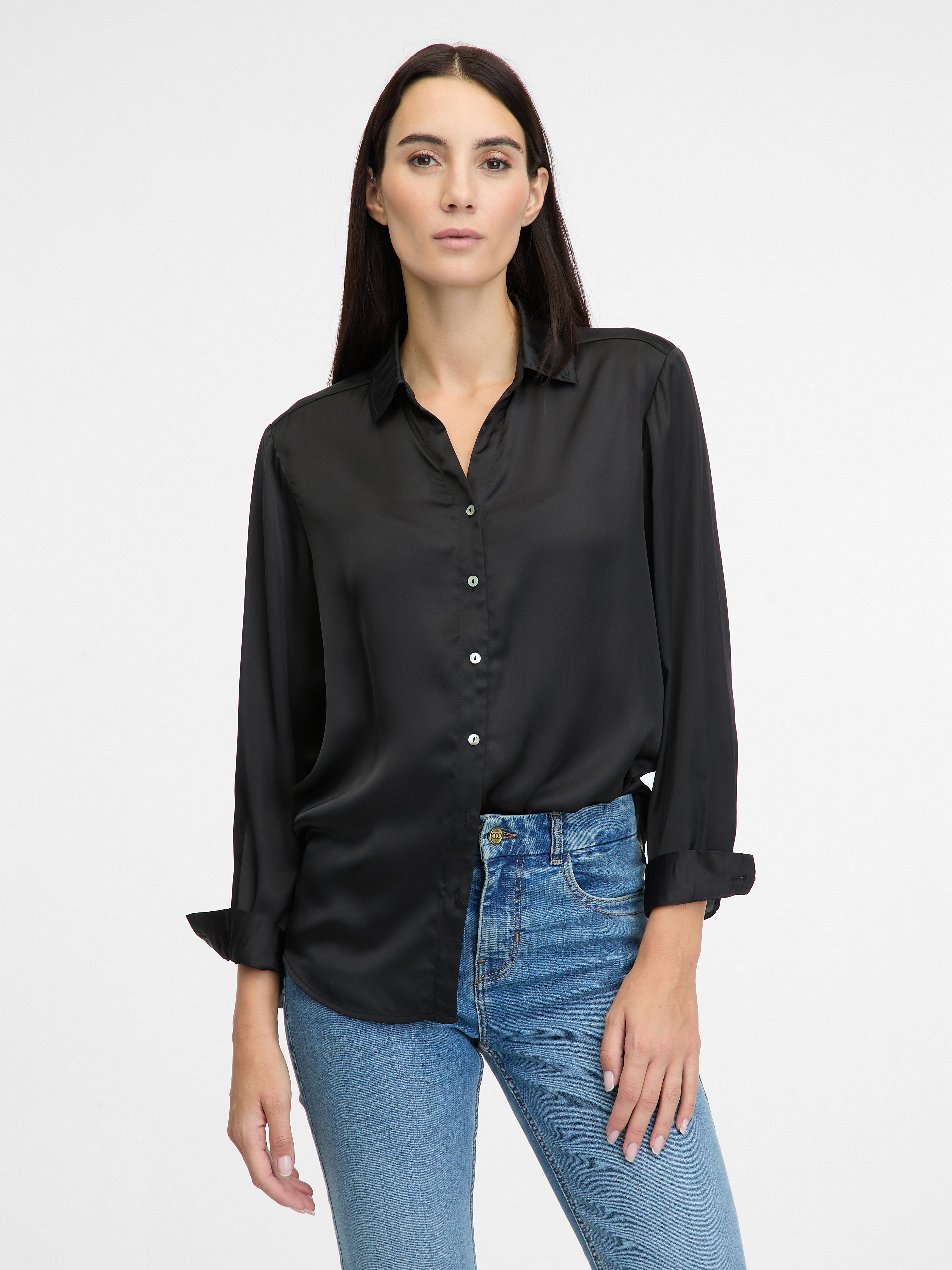 Black women's shirt with collar ORSAY - Women's