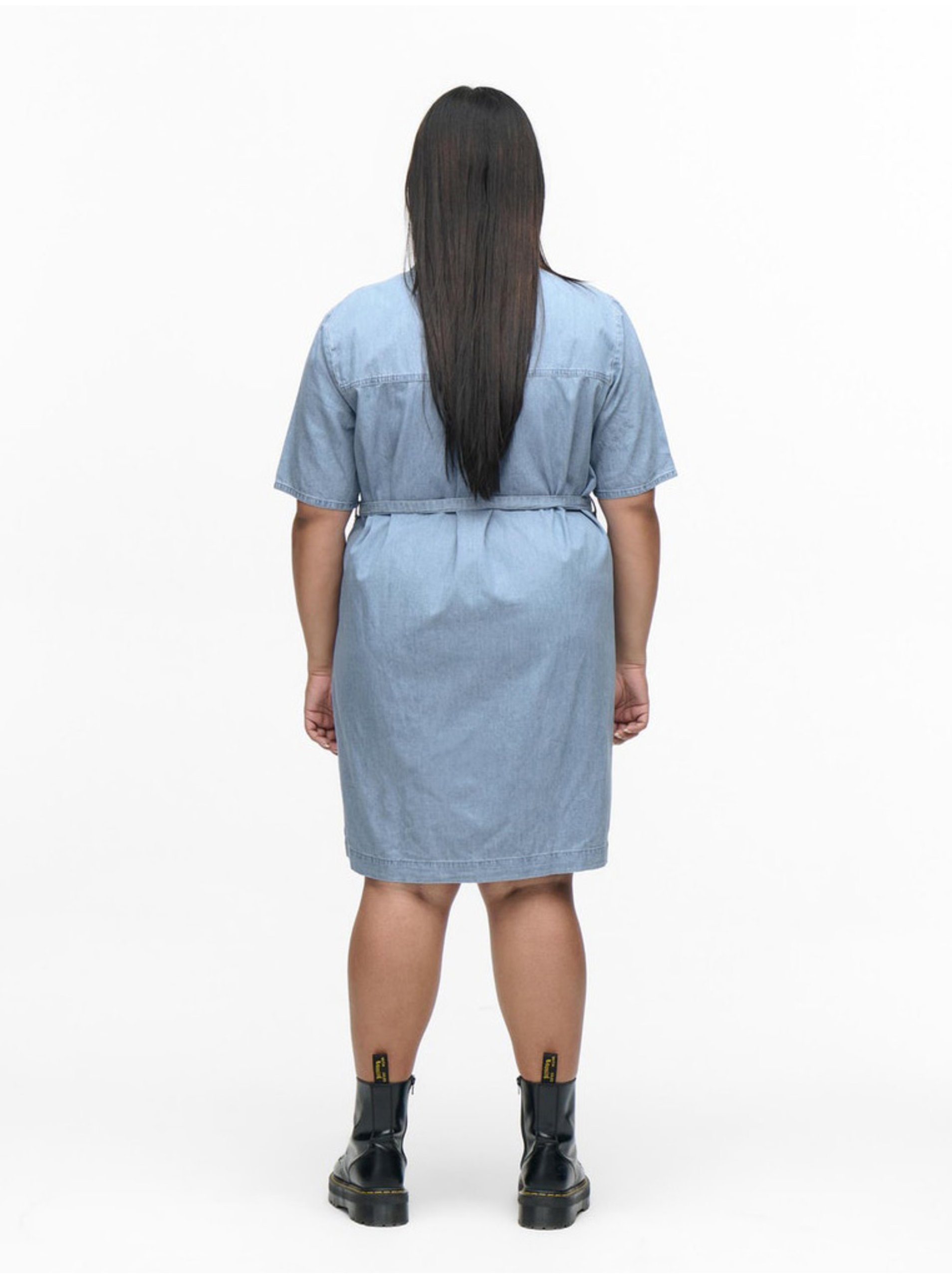 Blue dress with tie ONLY CARMAKOMA Damia - Women