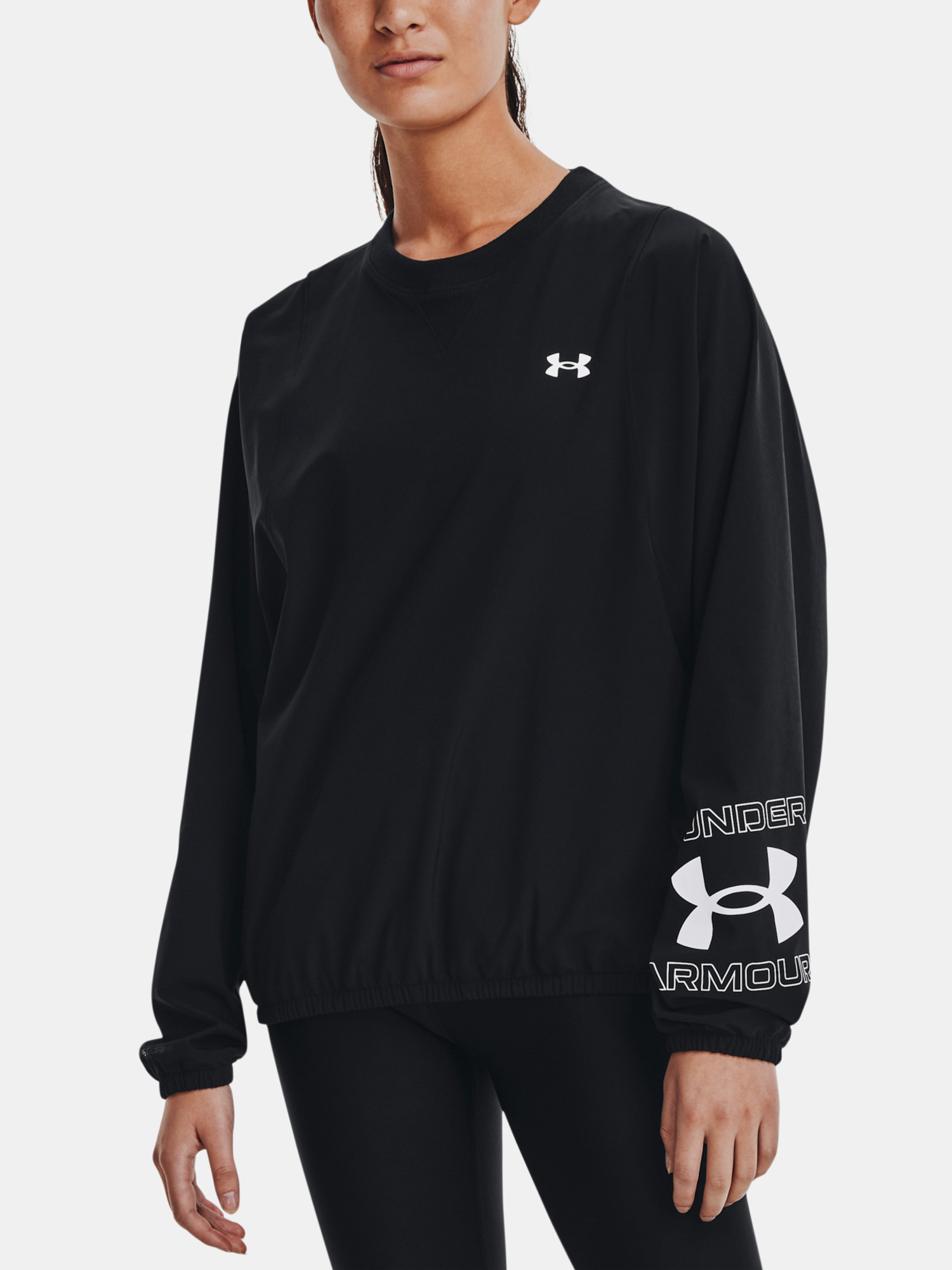 Under Armour Sweatshirt Woven Graphic Crew-BLK - Women