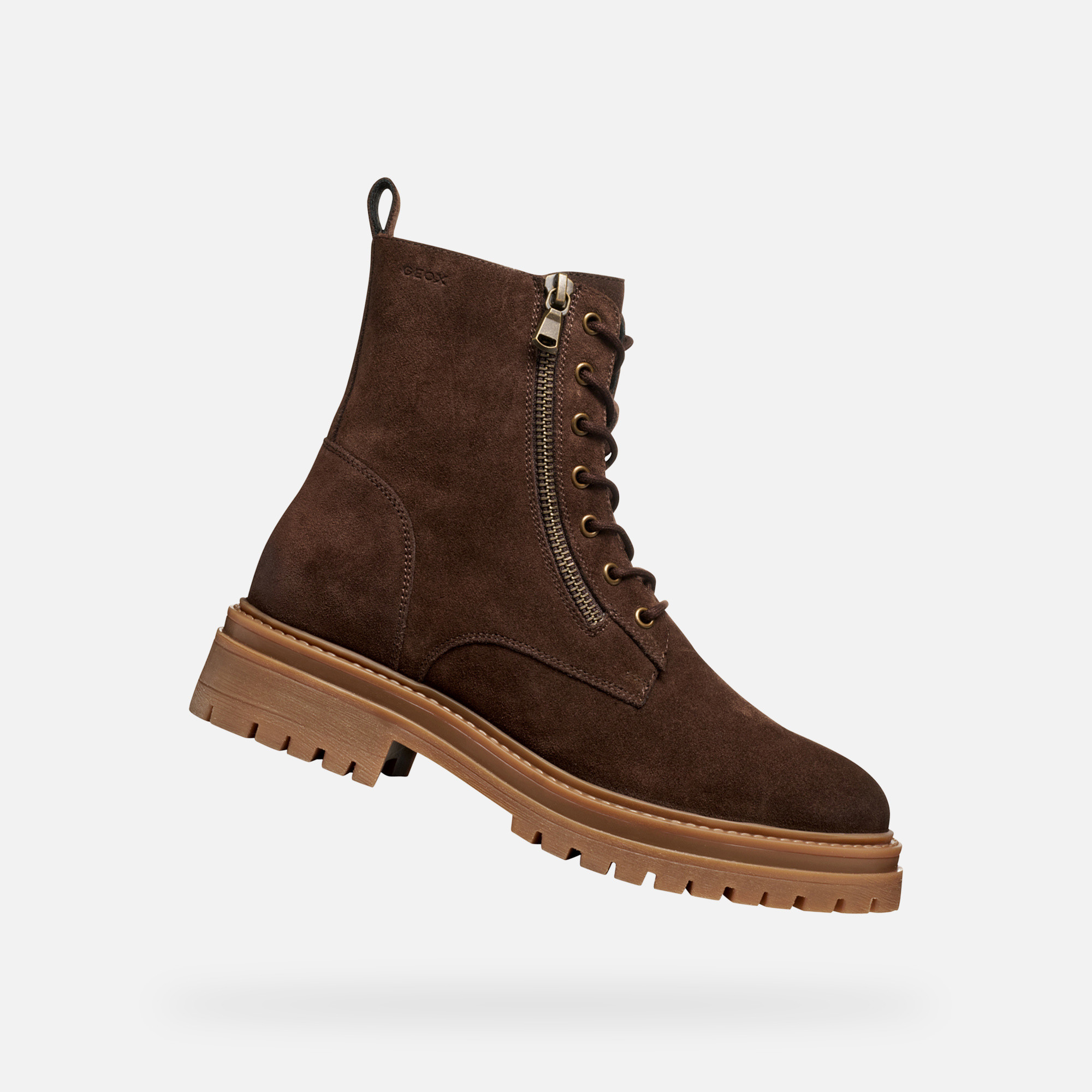 Brown womens ankle boots Geox Iridea - Womens