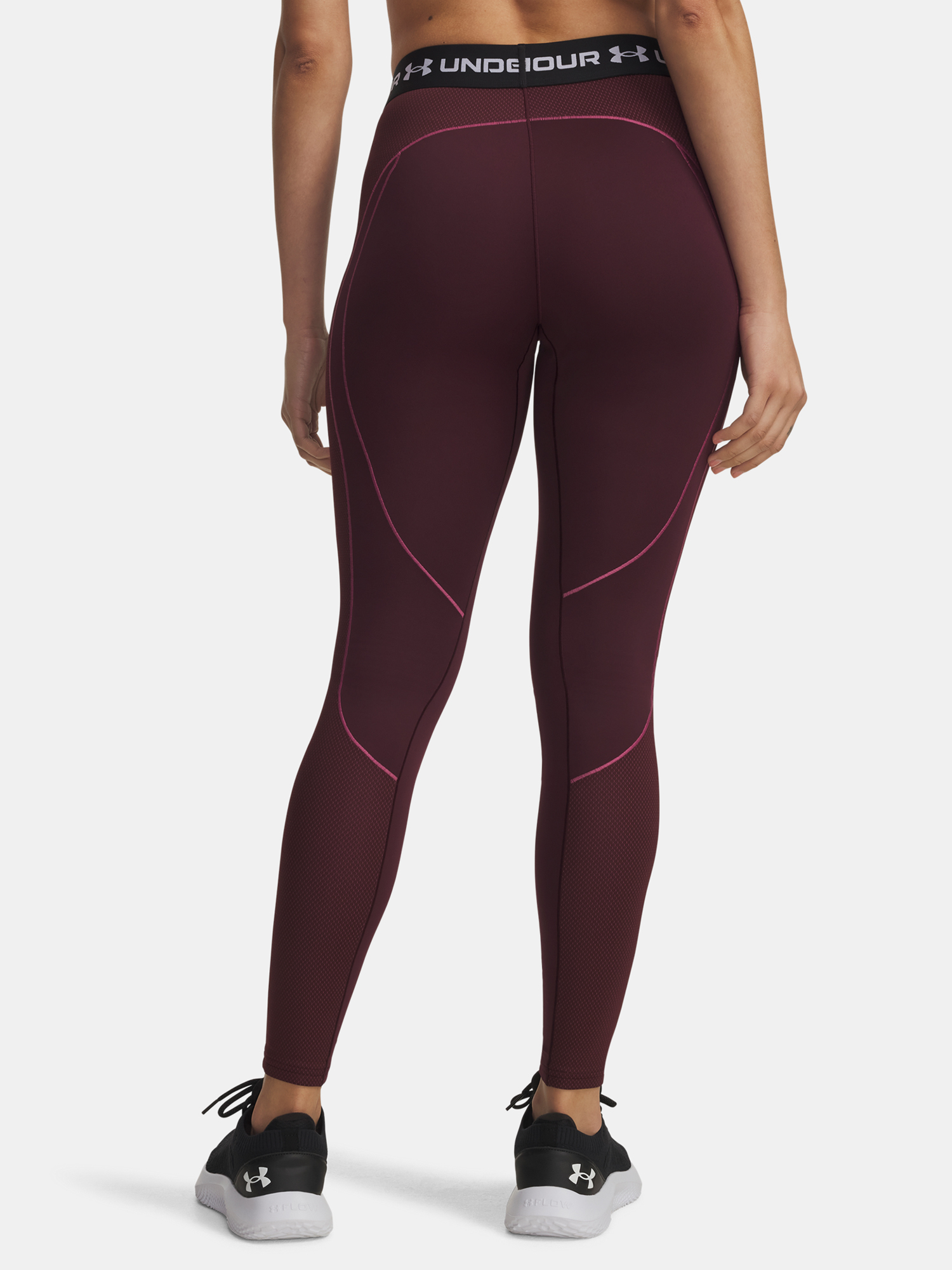 Under Armour UA ColdGear Textured Leggings-RED - Women's