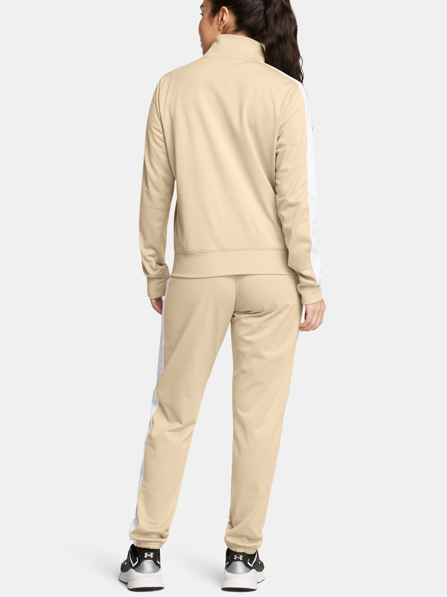 Women's Under Armour Tricot Tracksuit-BRN - Women's