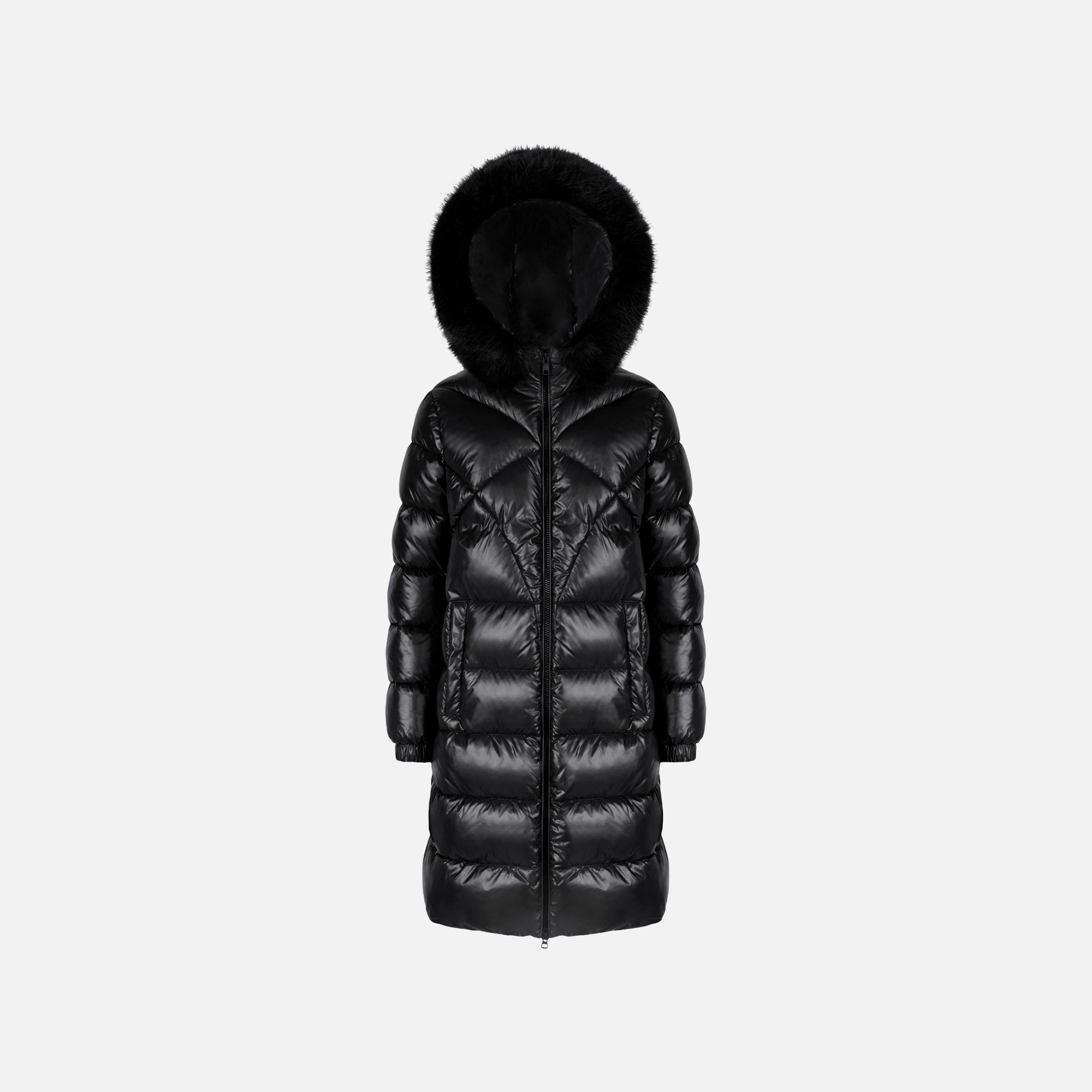 Geacă neagră cu puf pentru femei Geox Backsie