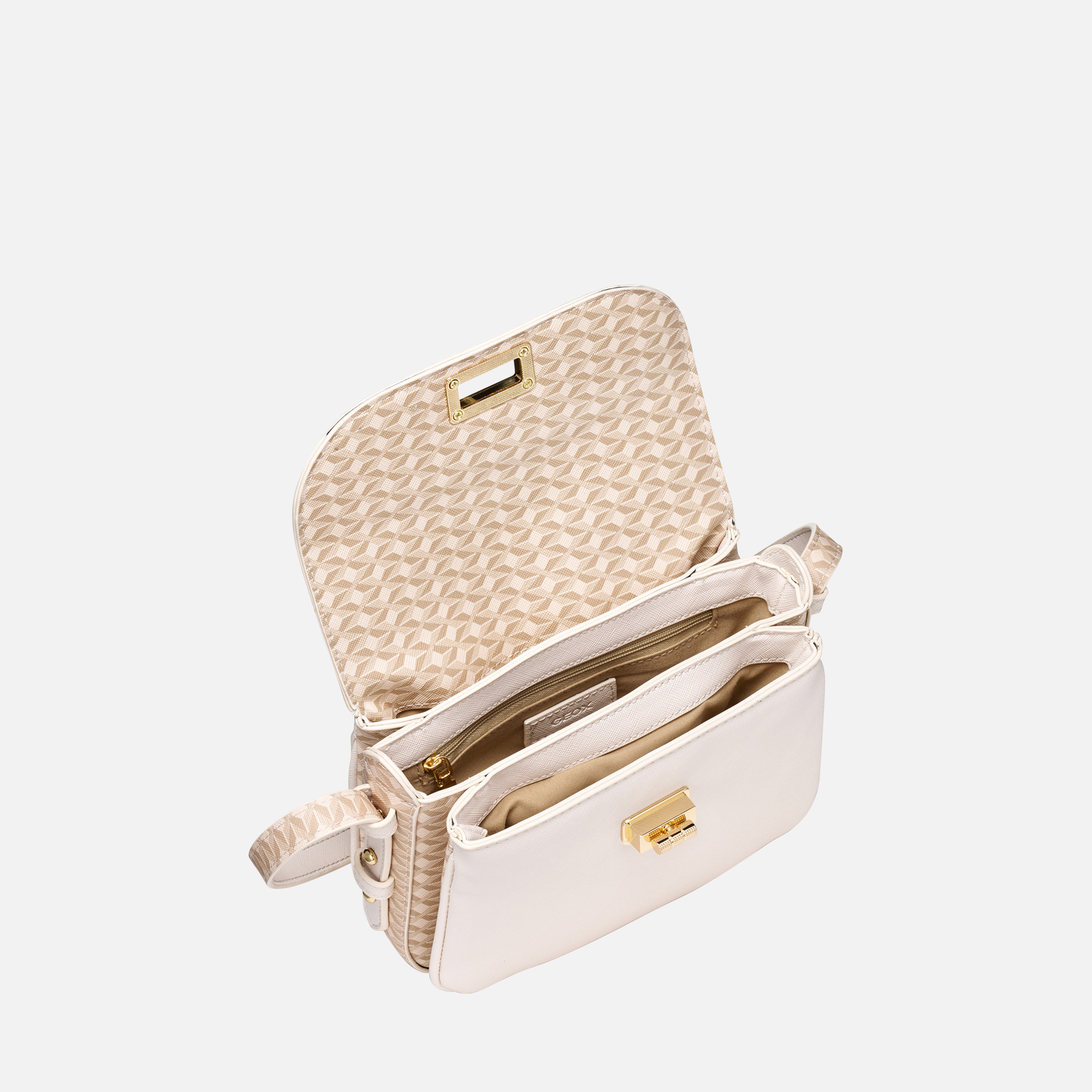 Cream women&#039;s handbag Geox Kleopy - Women&#039;s