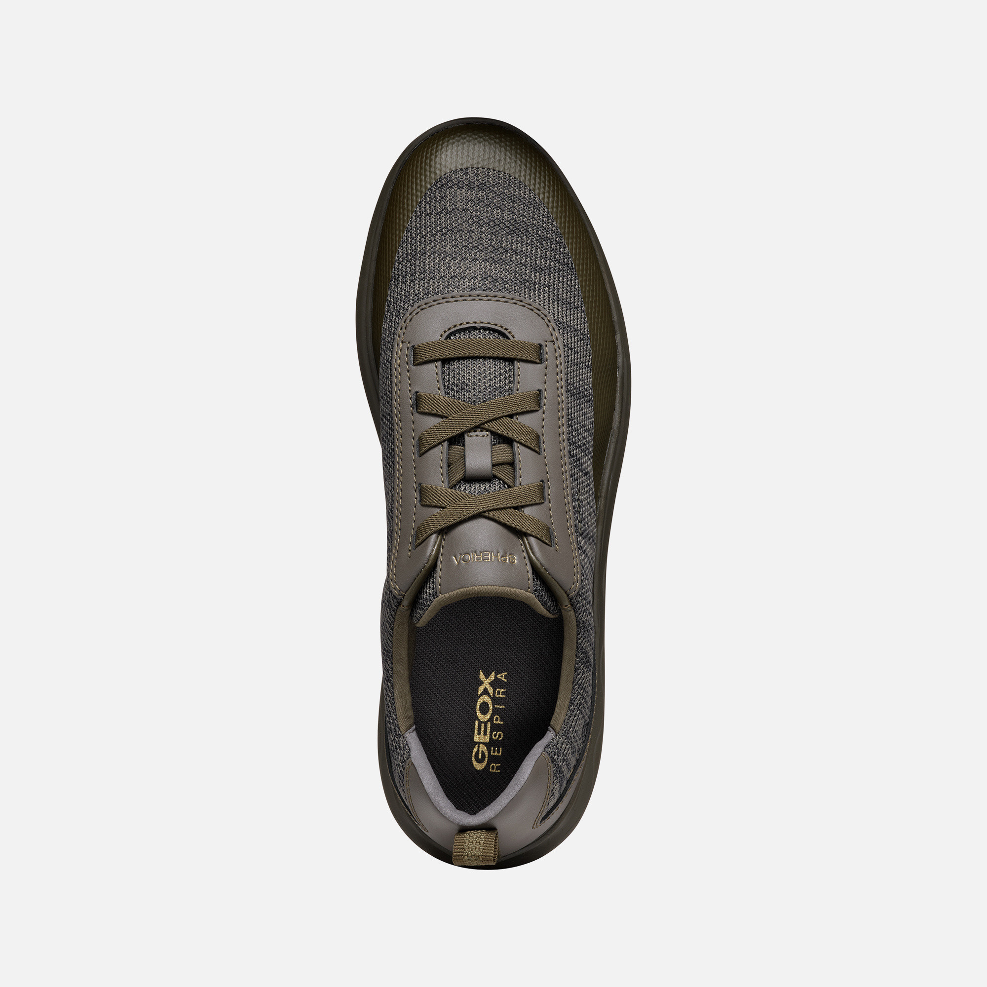 Khaki Men's Geox Spherica Sneakers - Mens