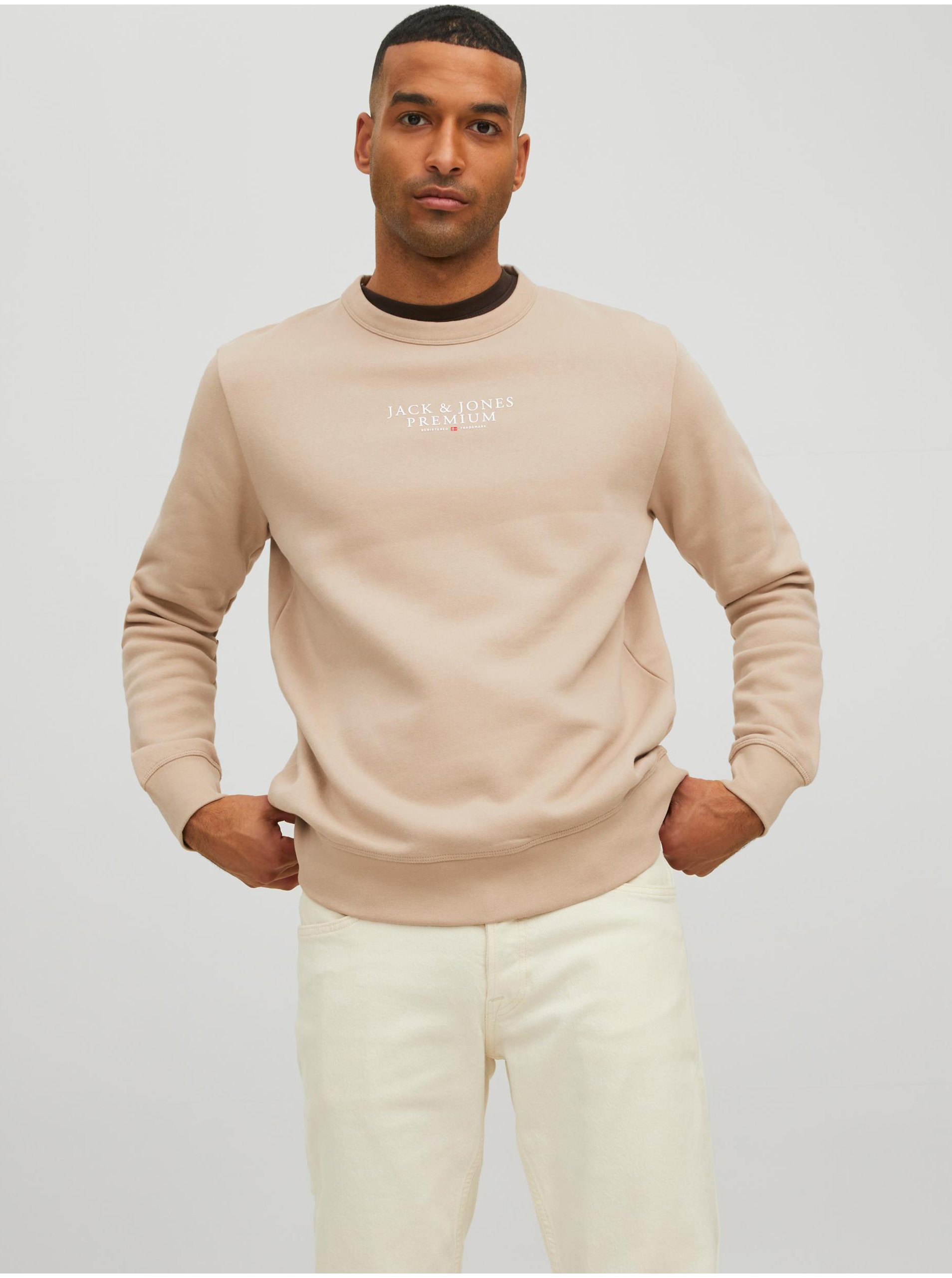 Beige Mens Sweatshirt Jack & Jones Archie - Men
