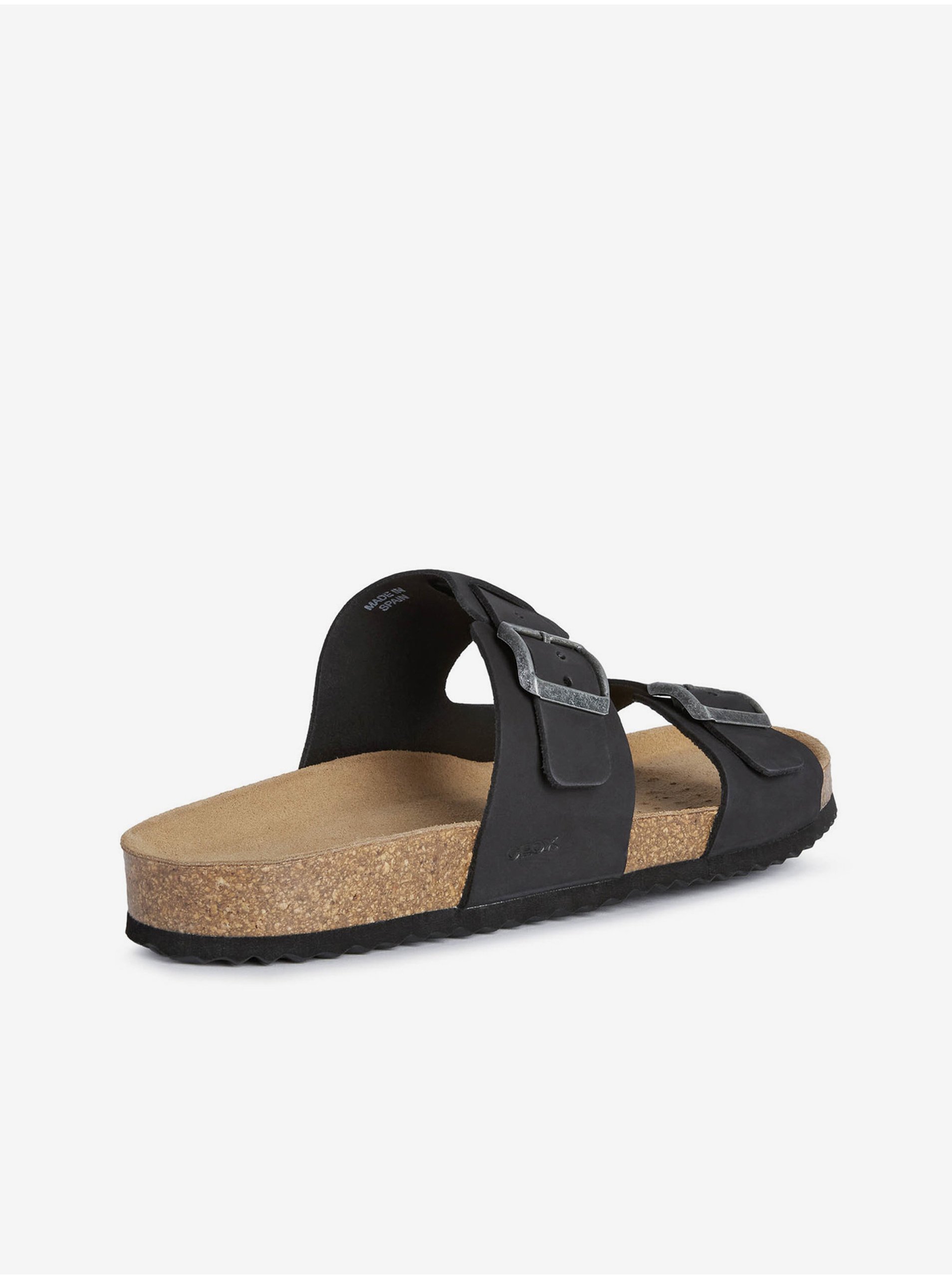 Black Men&#039;s Leather Slippers Geox Ghita - Men&#039;s