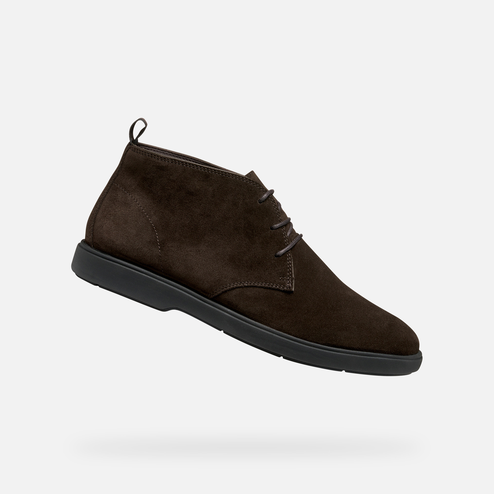 Dark brown mens ankle shoes Geox Spherica EC17 - Mens