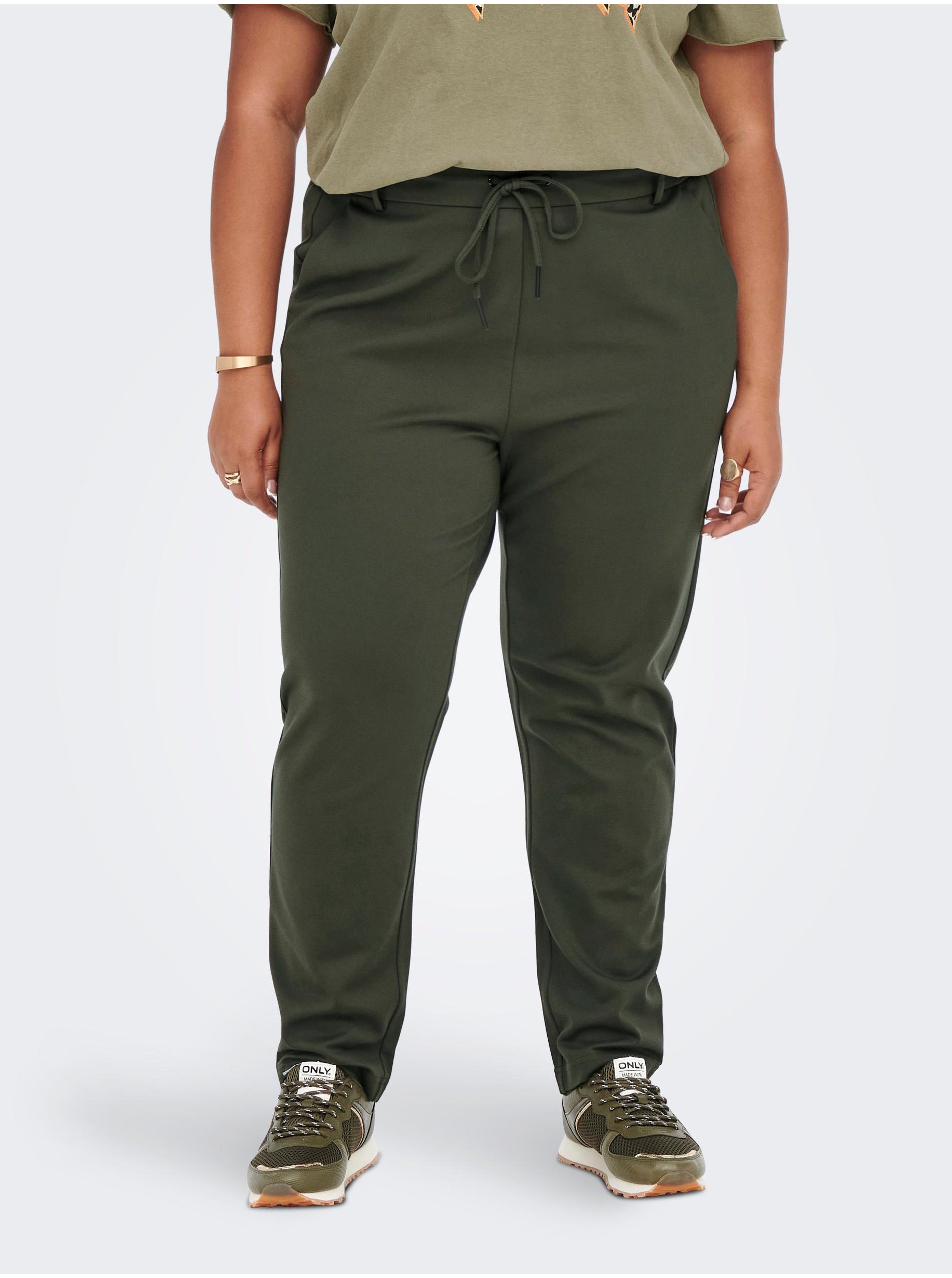 Dark Green Trousers ONLY CARMAKOMA Gold - Women