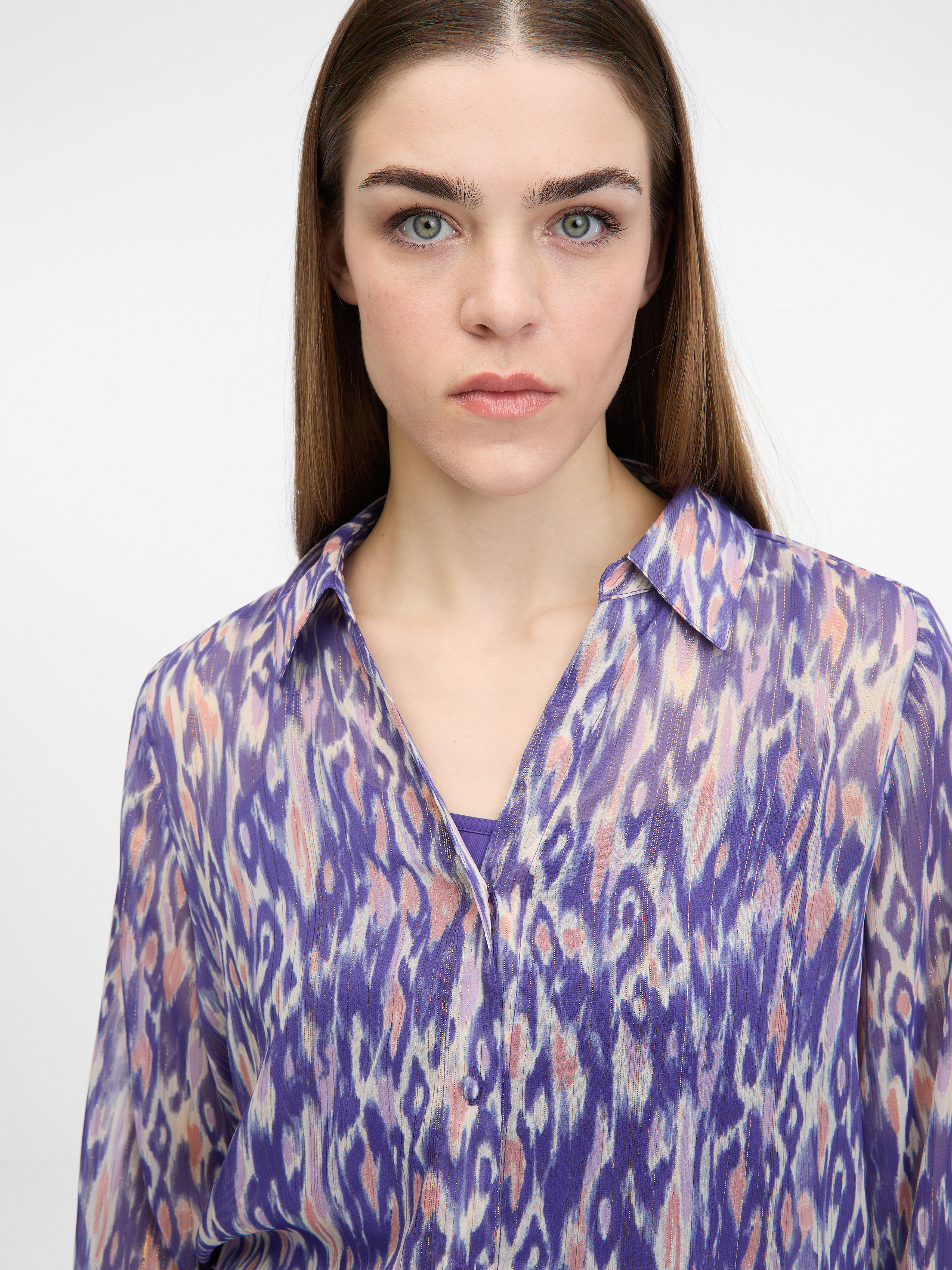 Purple women's blouse with collar ORSAY - Women's