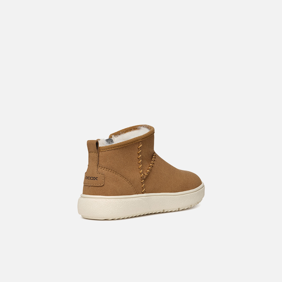 Light Brown Girls Ankle Boots Geox Theleven - Girls