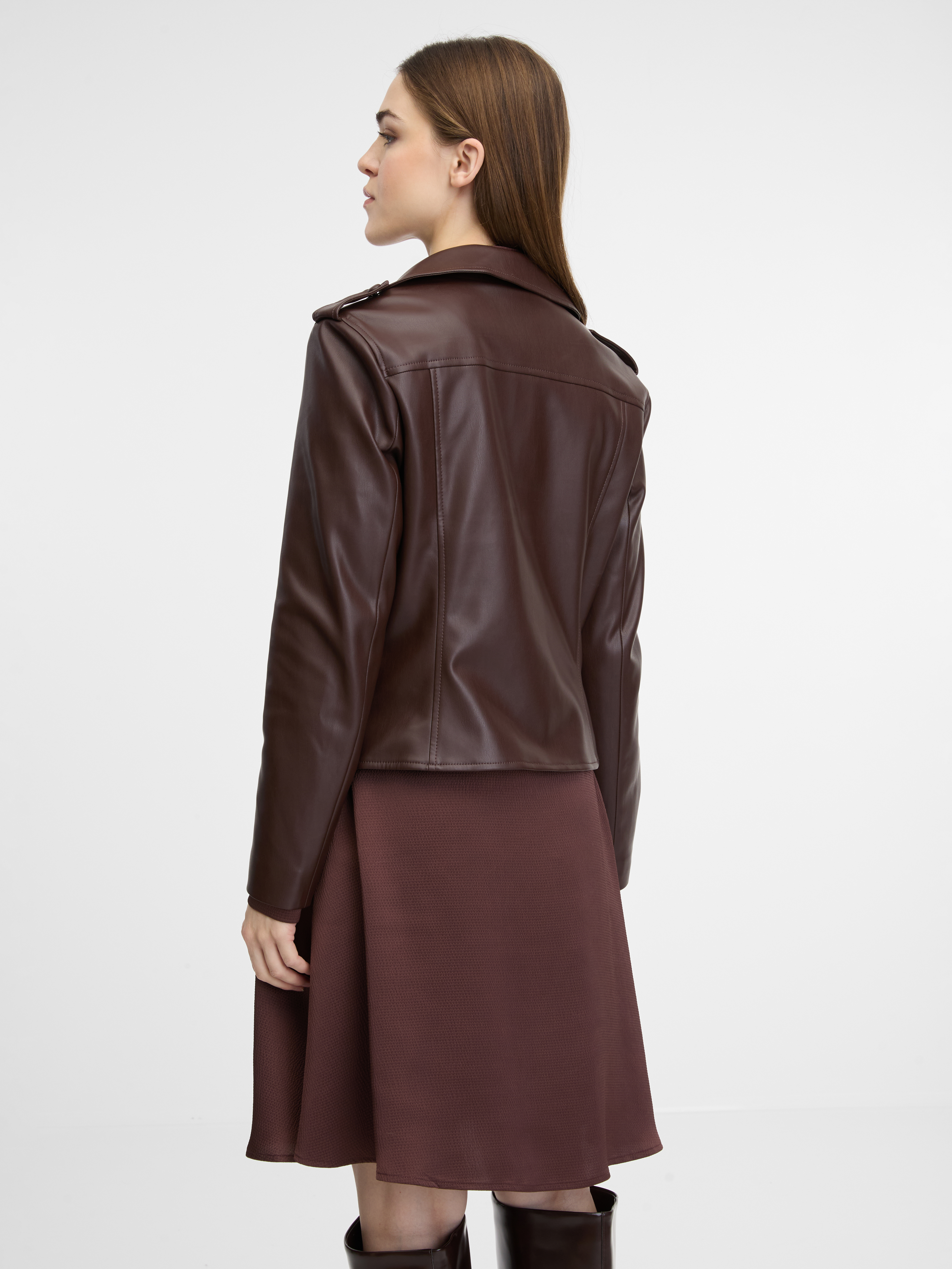 Brown women's faux leather jacket ORSAY - Women's