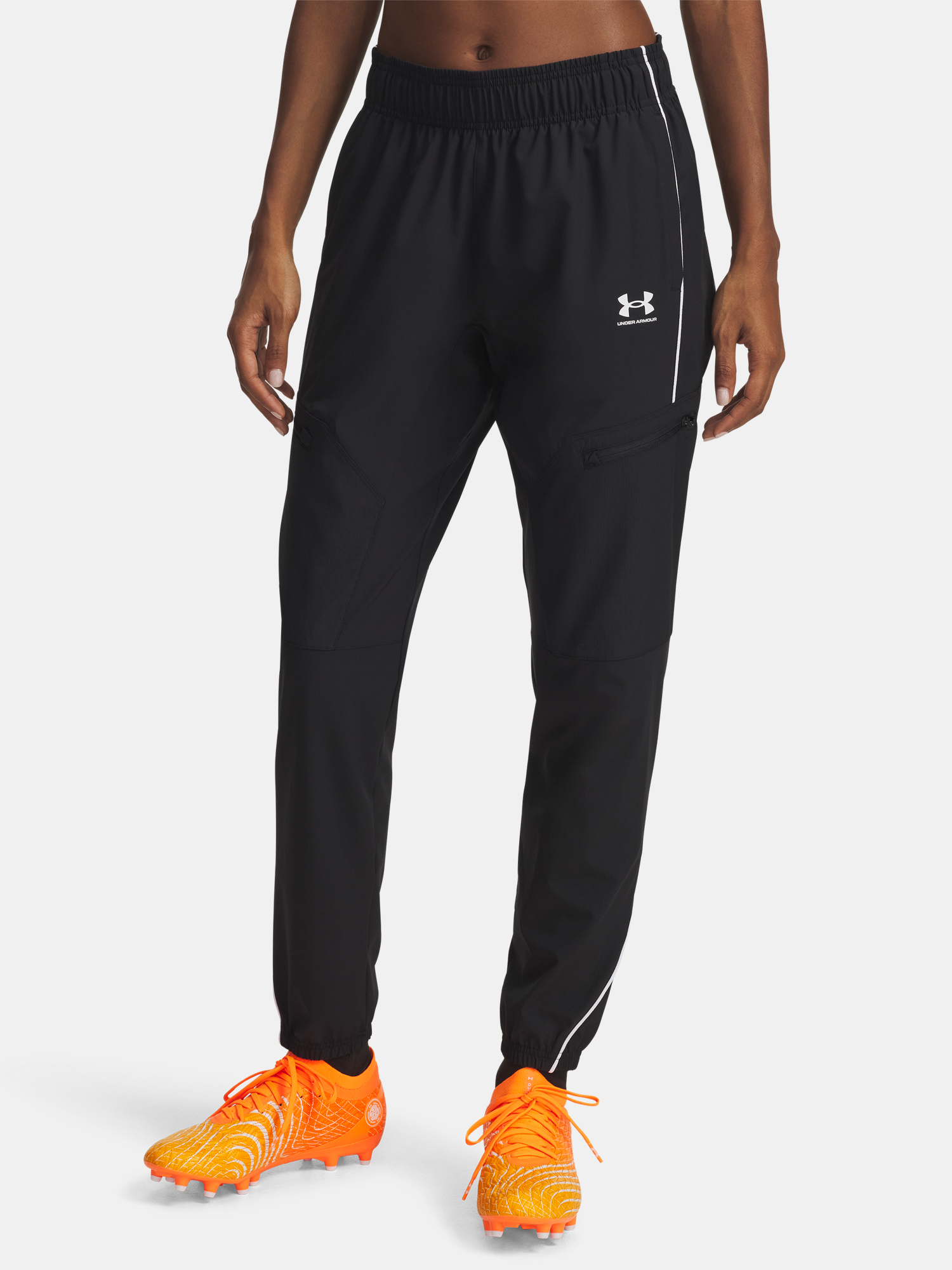Womens Sports Pants Under Armour UA W Challenger Warmup Pants-BLK - Womens