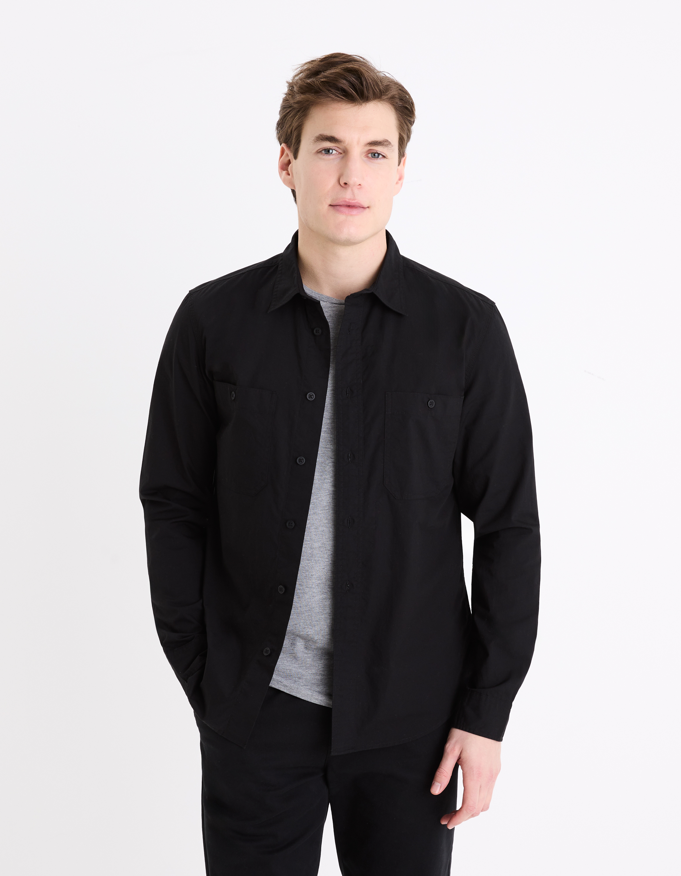 Camasi casual pentru barbati Celio - negru