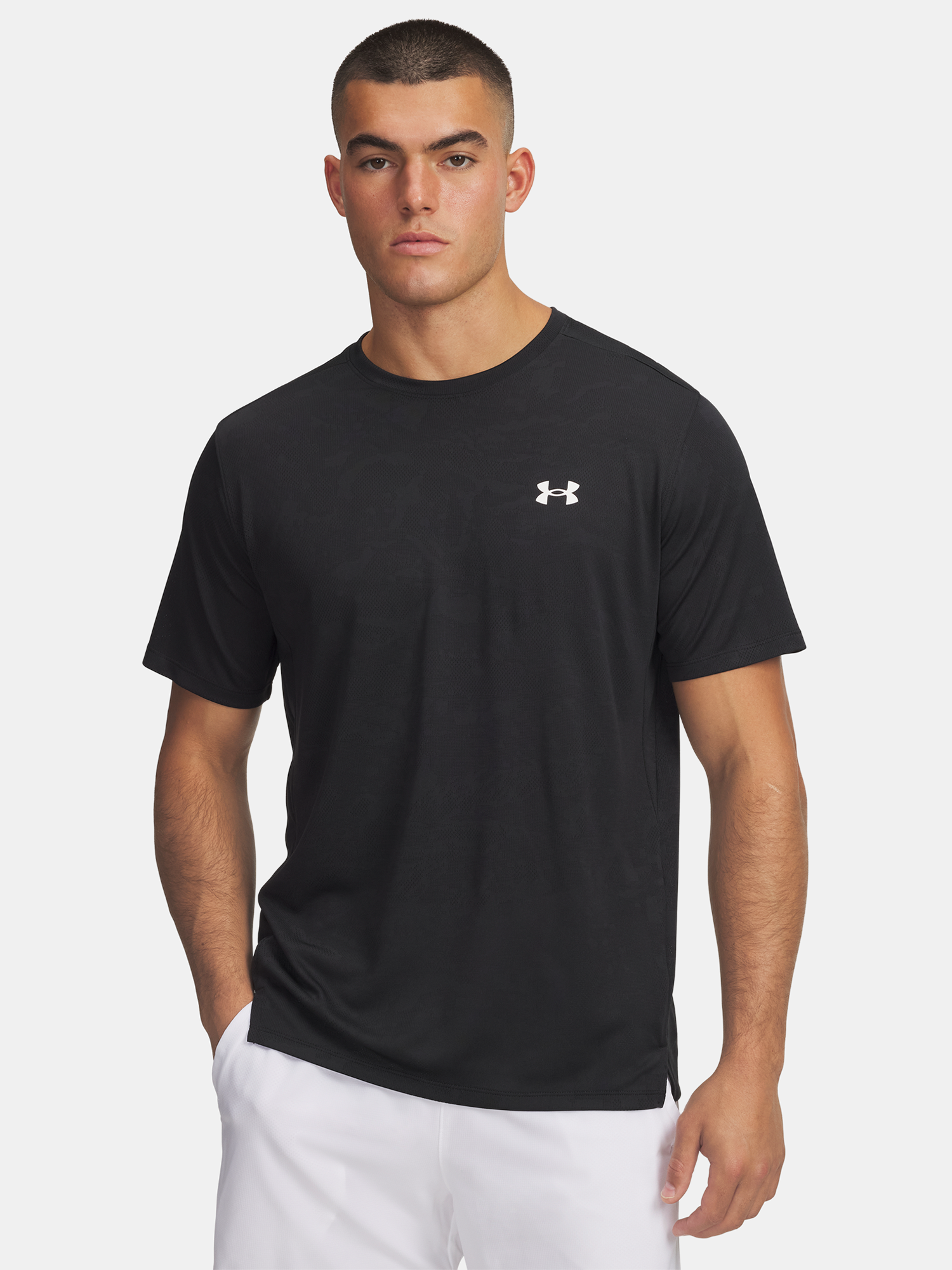 Men's Under Armour UA Tech Vent Jacquard SS-BLK T-Shirt - Mens