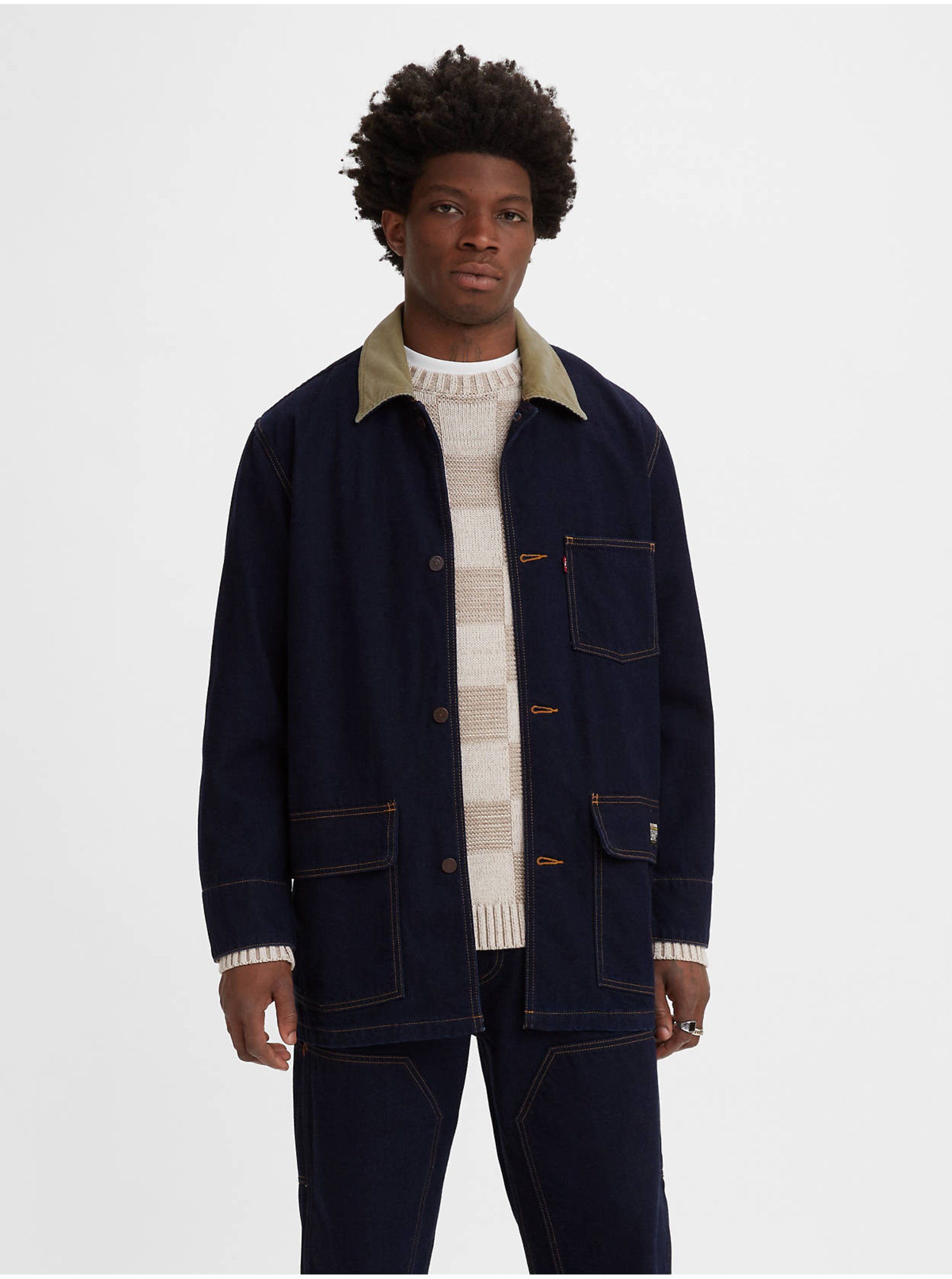 Levi's Dark Blue Men's Denim Jacket with Levi's® Cypress Wool - Mens