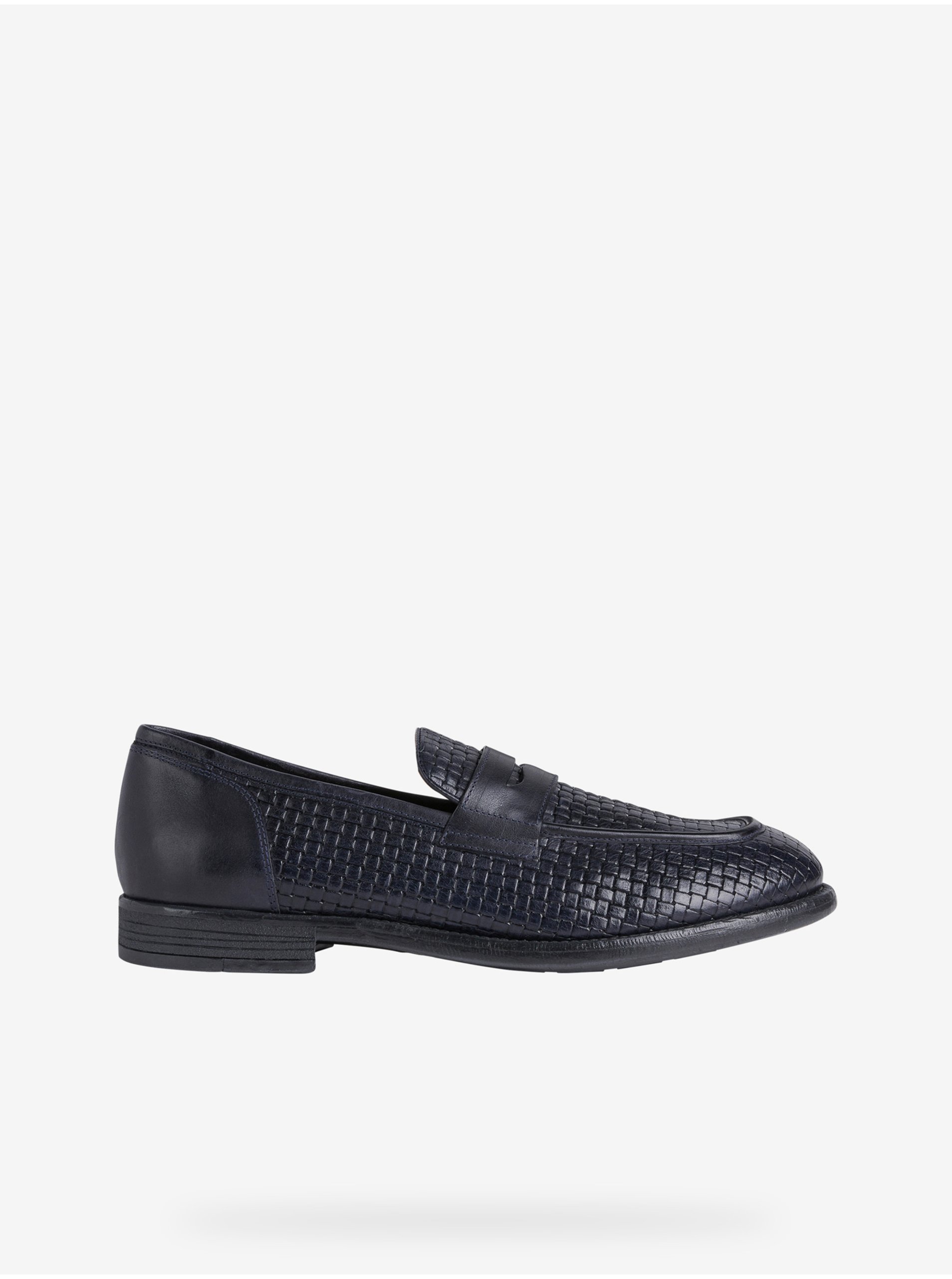 Dark blue men's leather loafers Geox Anghiari - Men's