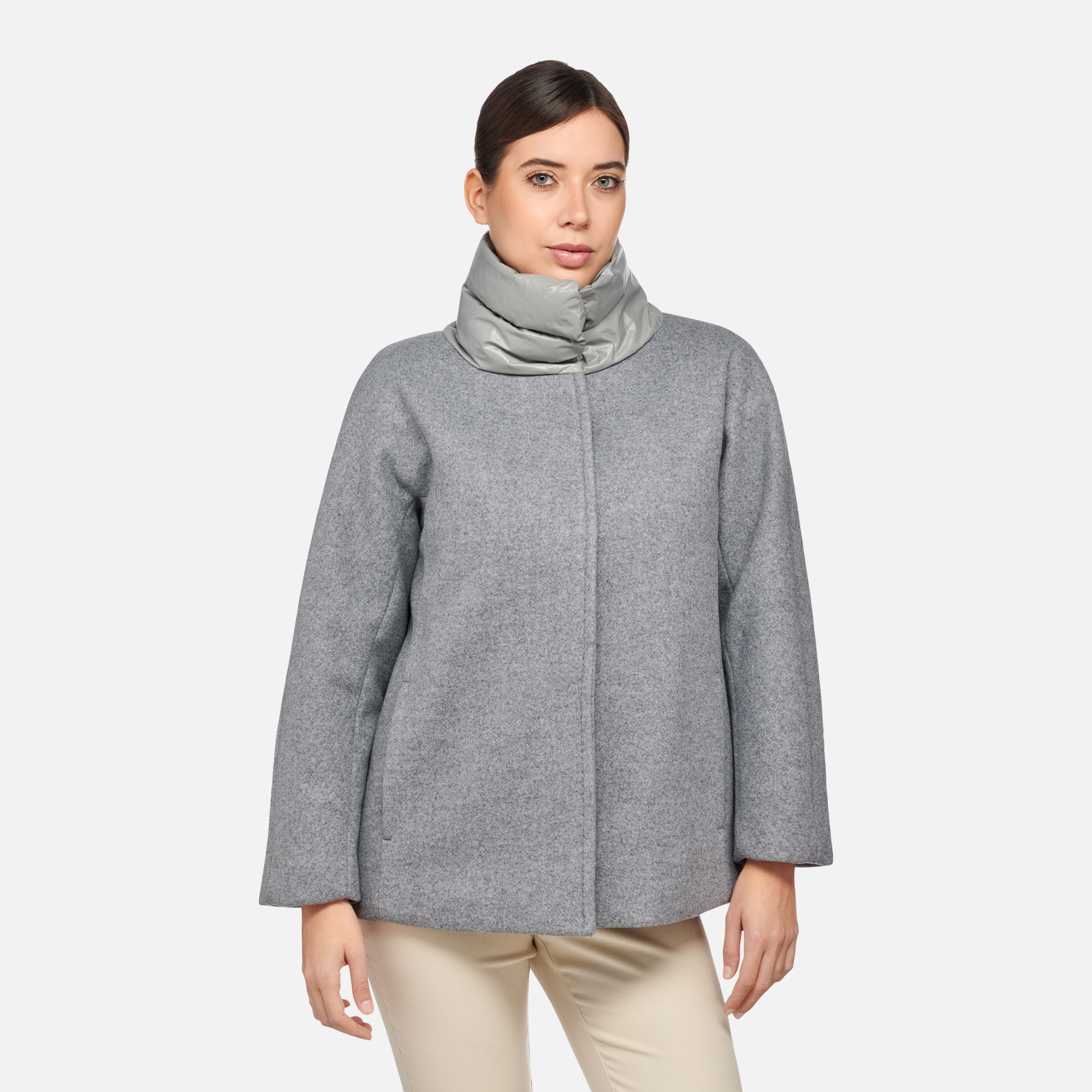 Grey Women's Jacket Geox Diamanta - Ladies