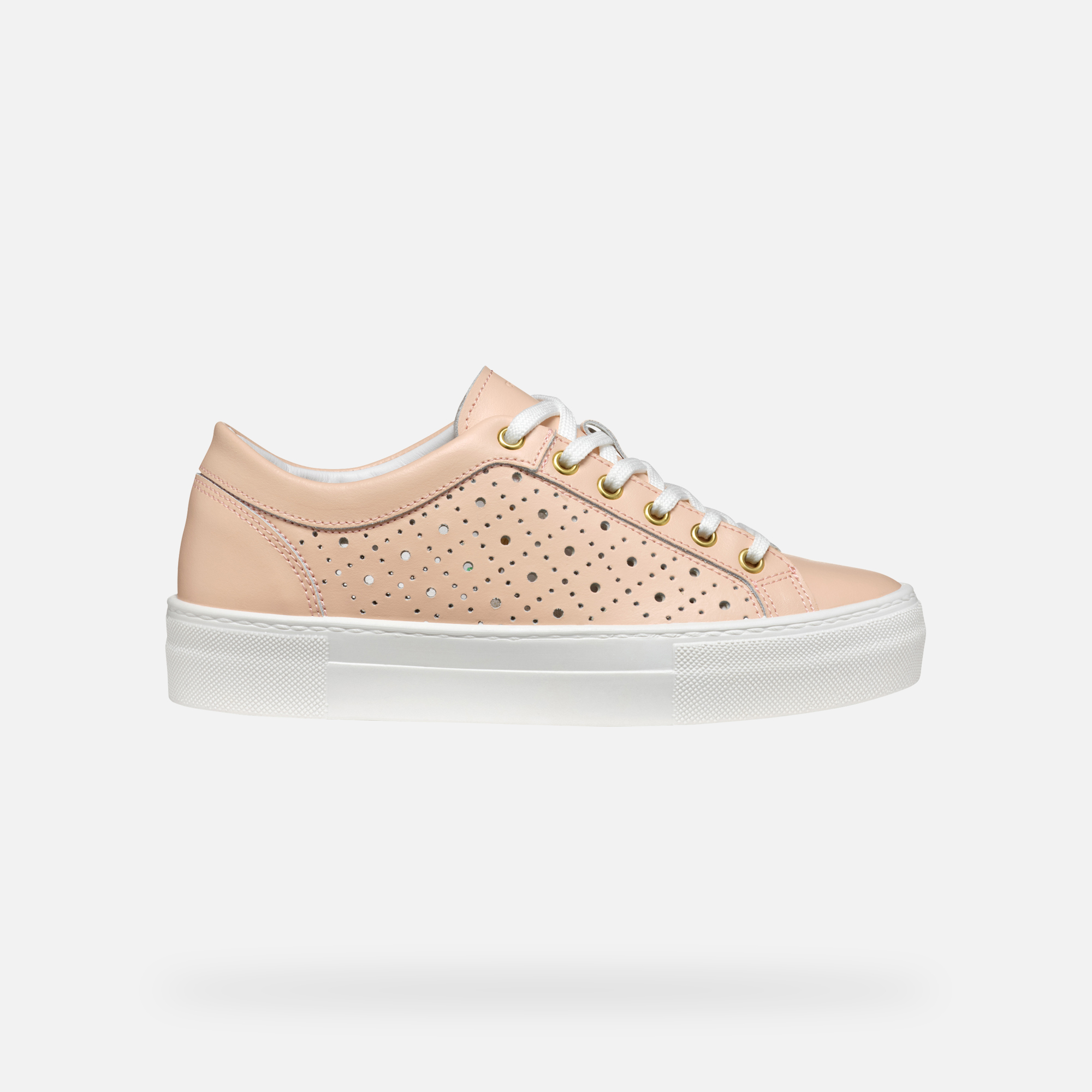 Beige women's sneakers Geox Claudin - Women's