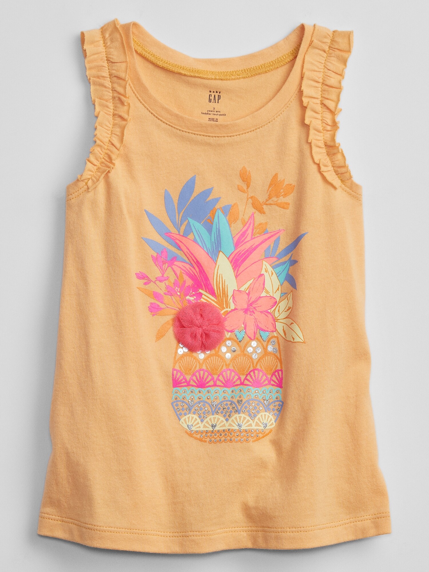 GAP Dětské tílko ruffle graphic tank - Holky
