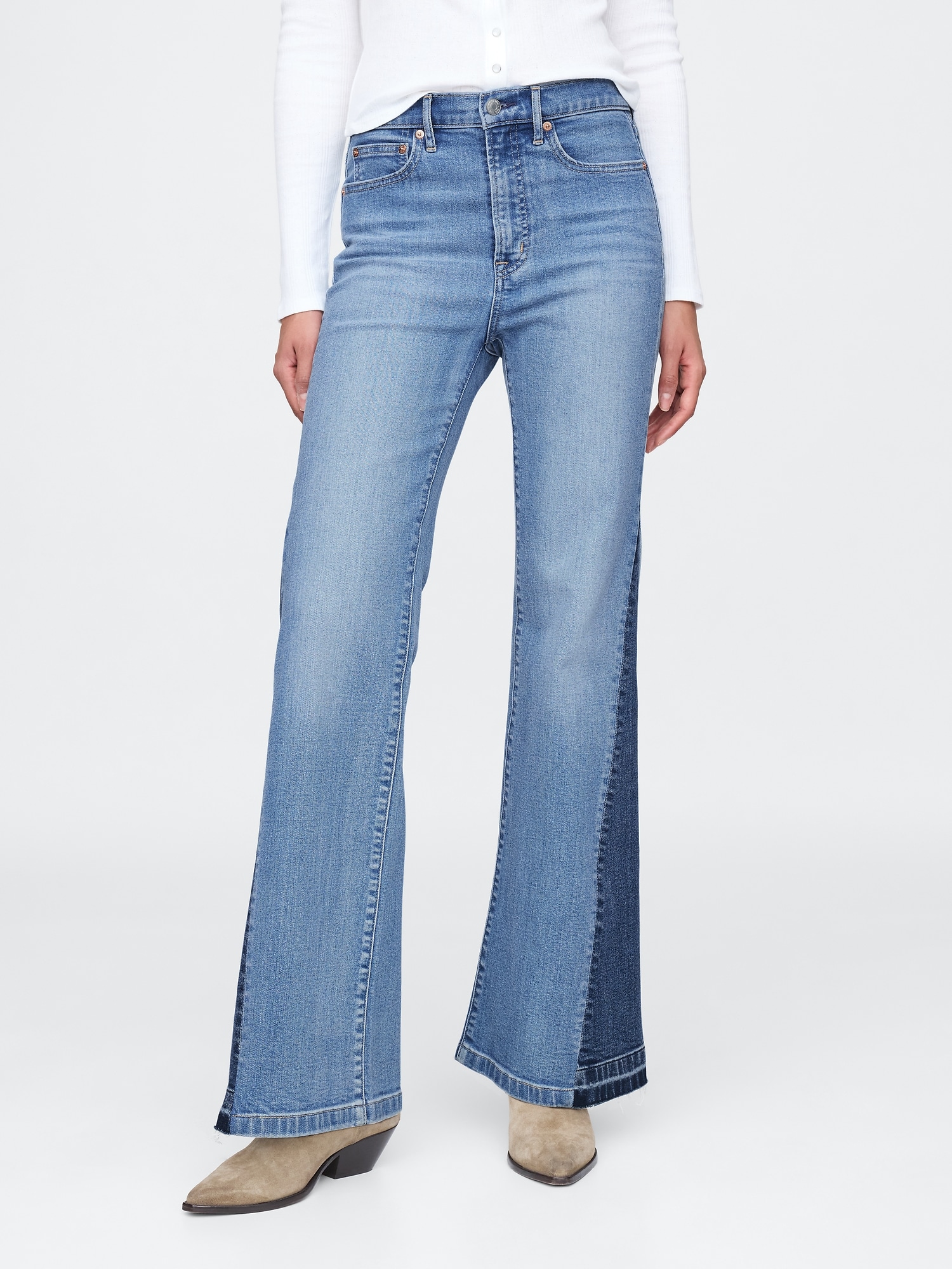 GAP Jeans '70s flare High Rise Patched - Women's