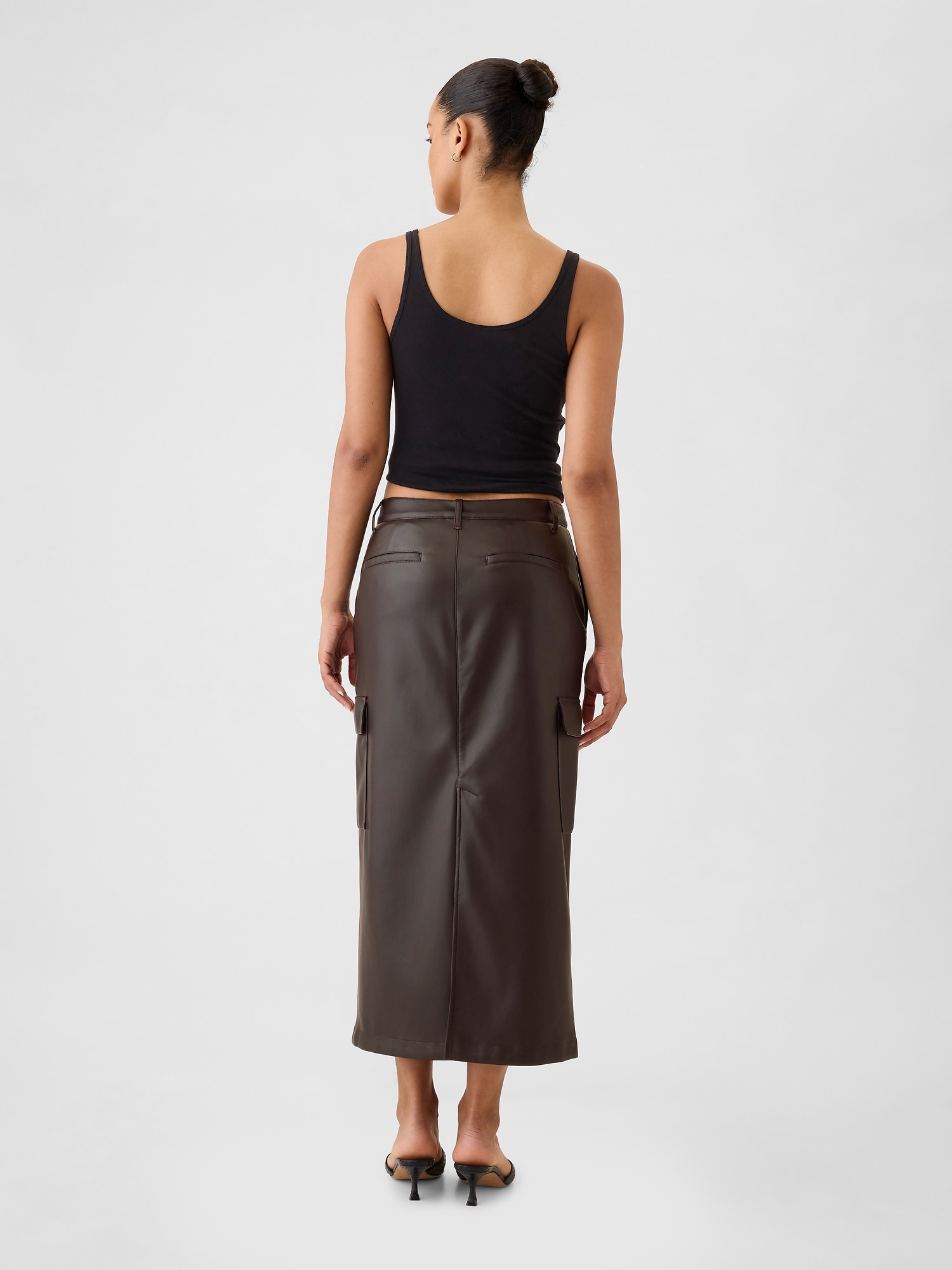 GAP Faux leather midi skirt Utility - Women&#039;s