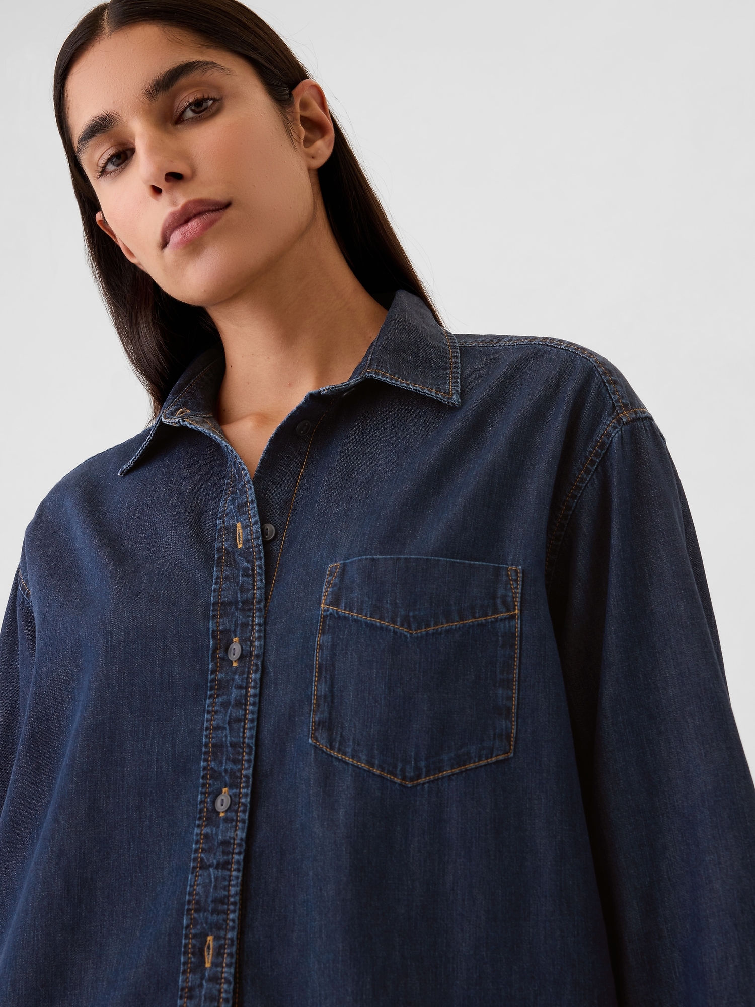GAP Chambray Oversize Shirt Big Shirt - Women