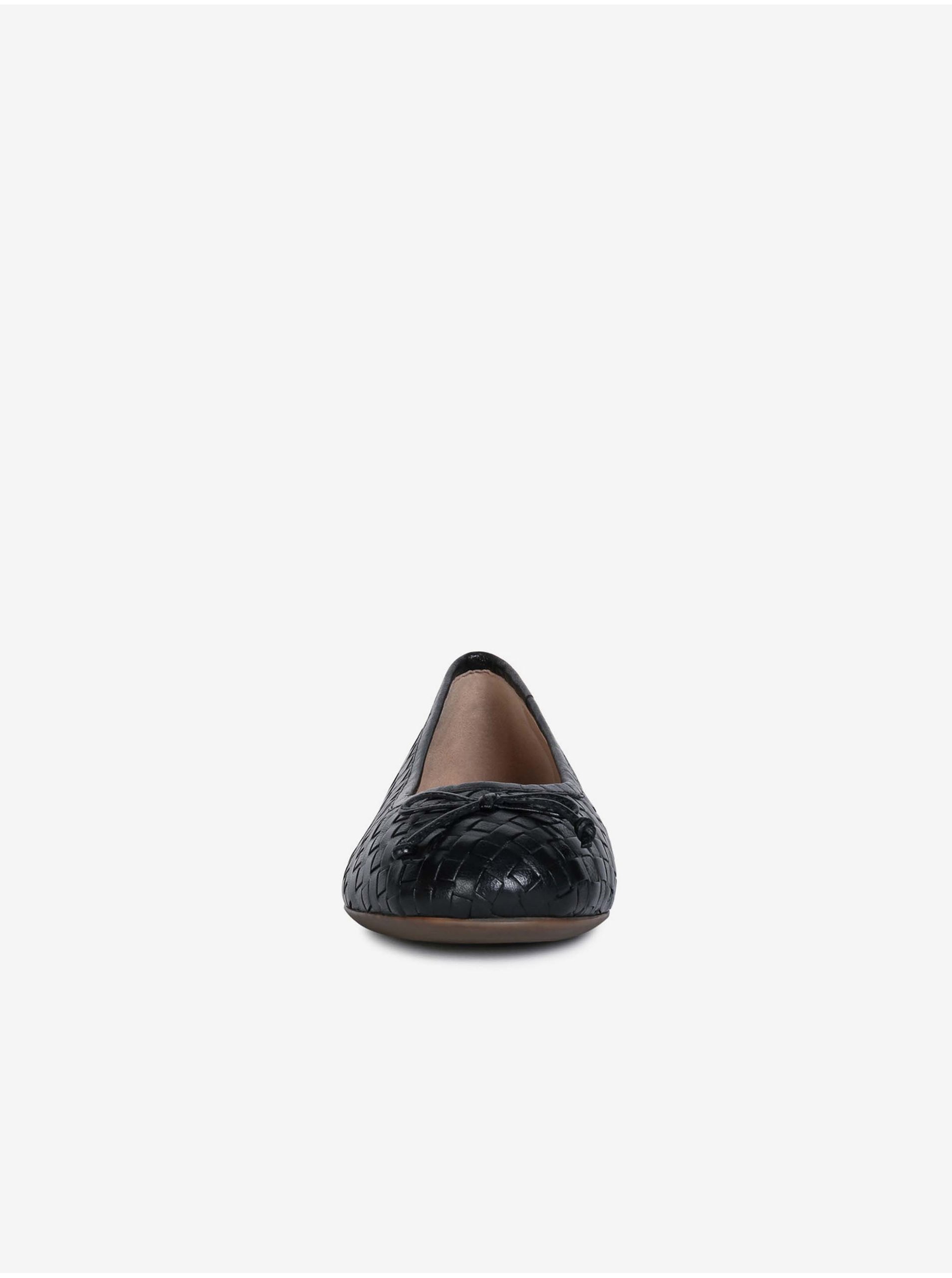 Black leather ballet flats Geox Palmaria - Women's