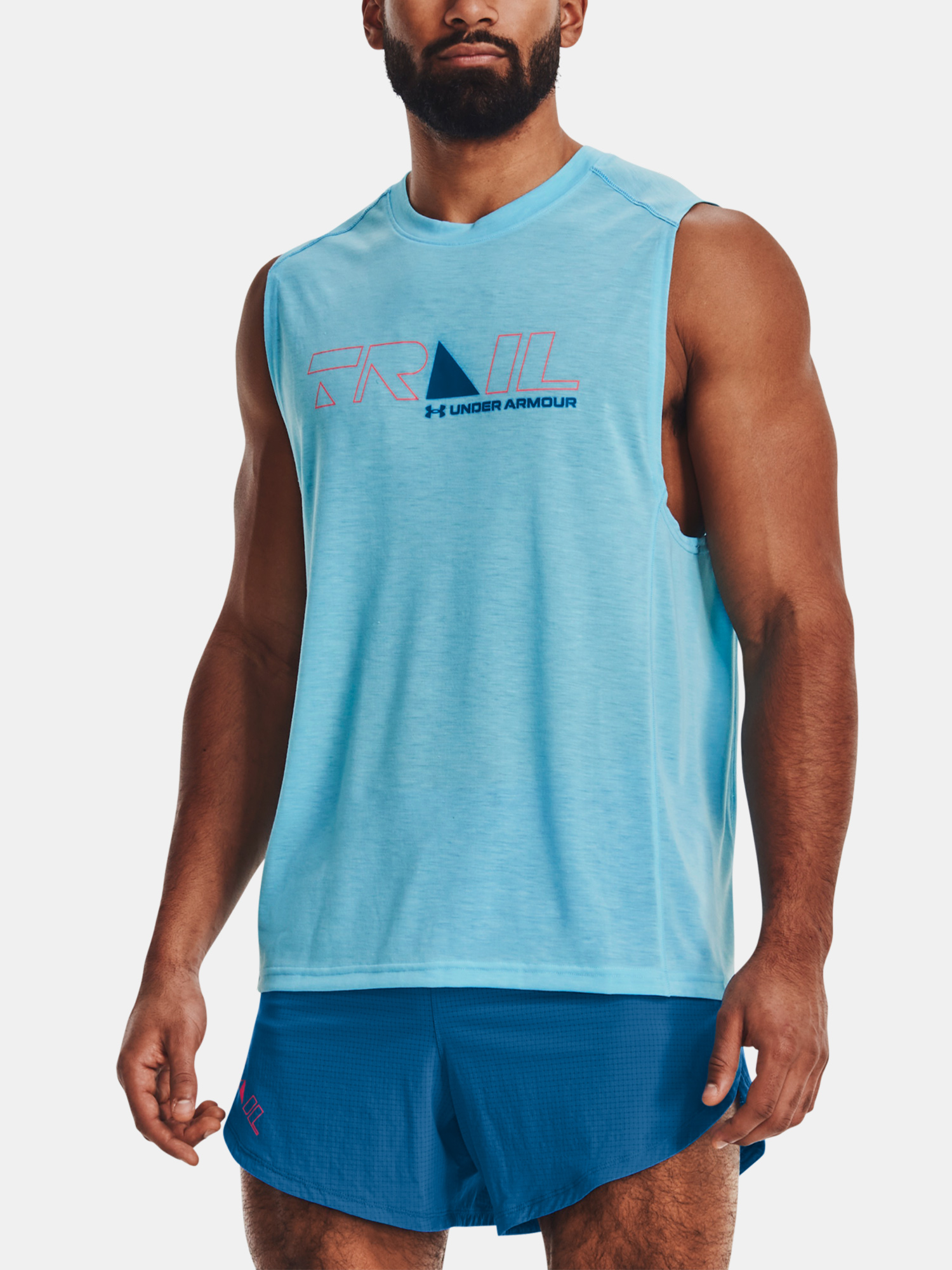 Under Armour Tank Top UA Run Trail Tank -BLU - Mens