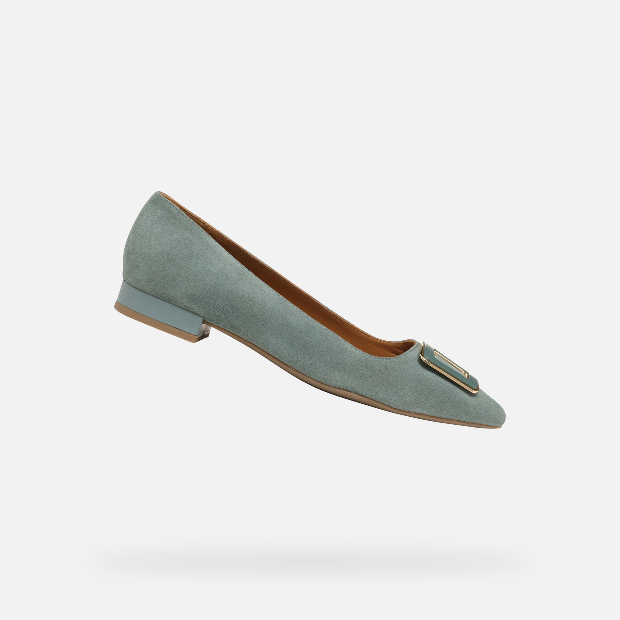 Light green womens ballet flats Geox Charyssa - Womens