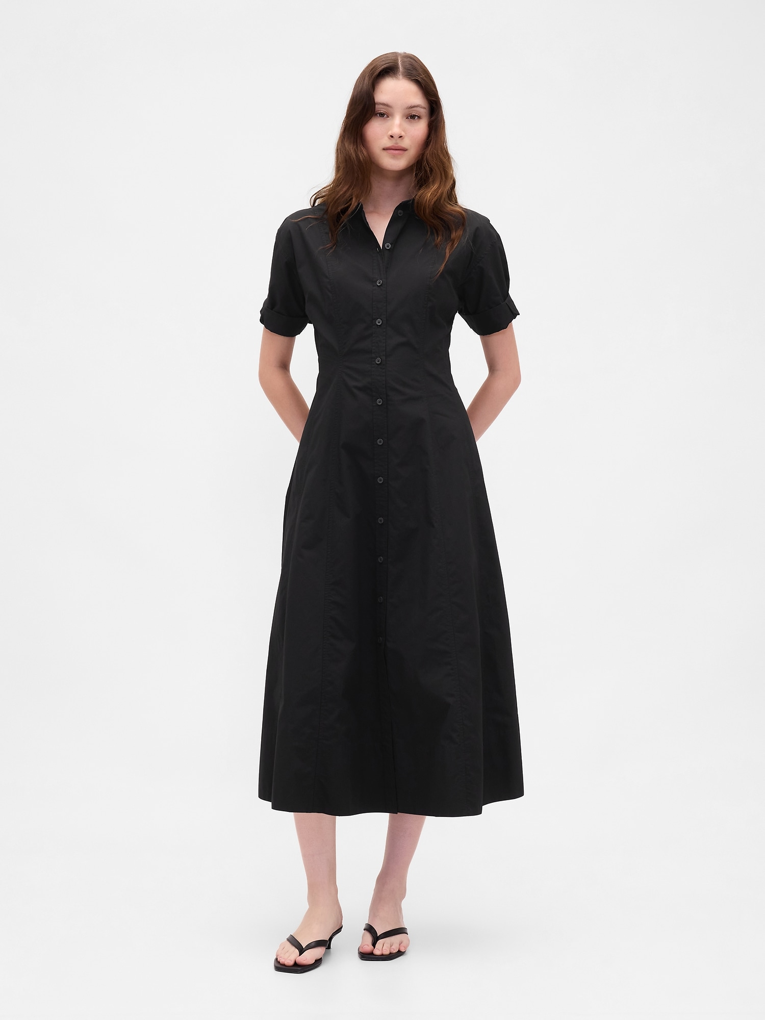 GAP Shirt poplin midi dress - Women's
