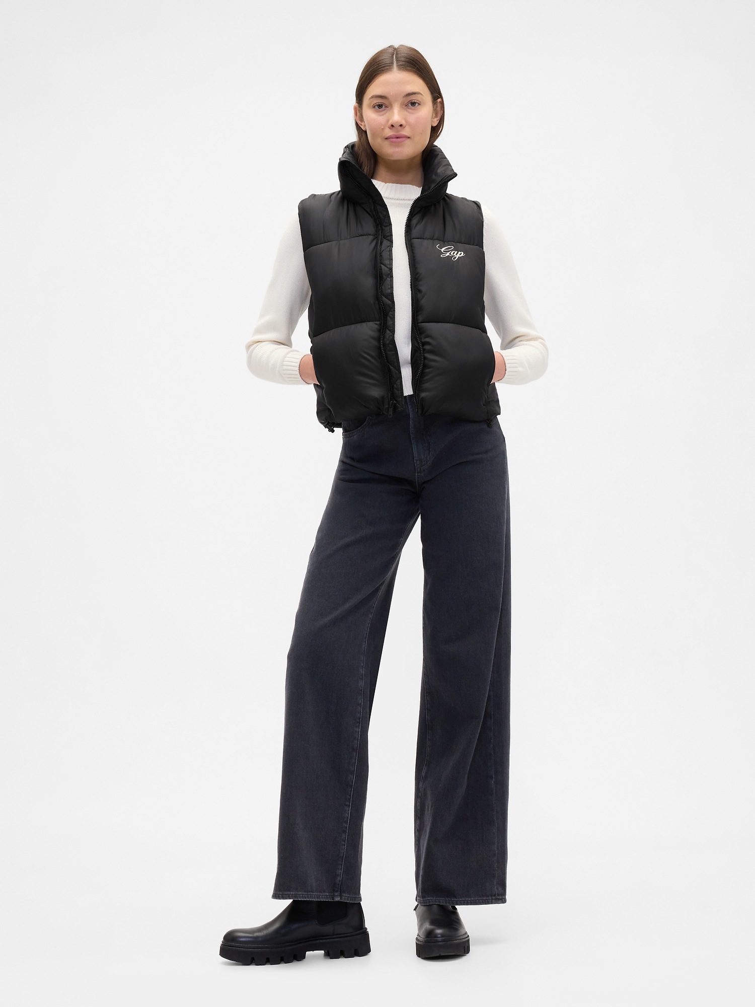 Vestă impermeabilă matlasată GAP cu logo