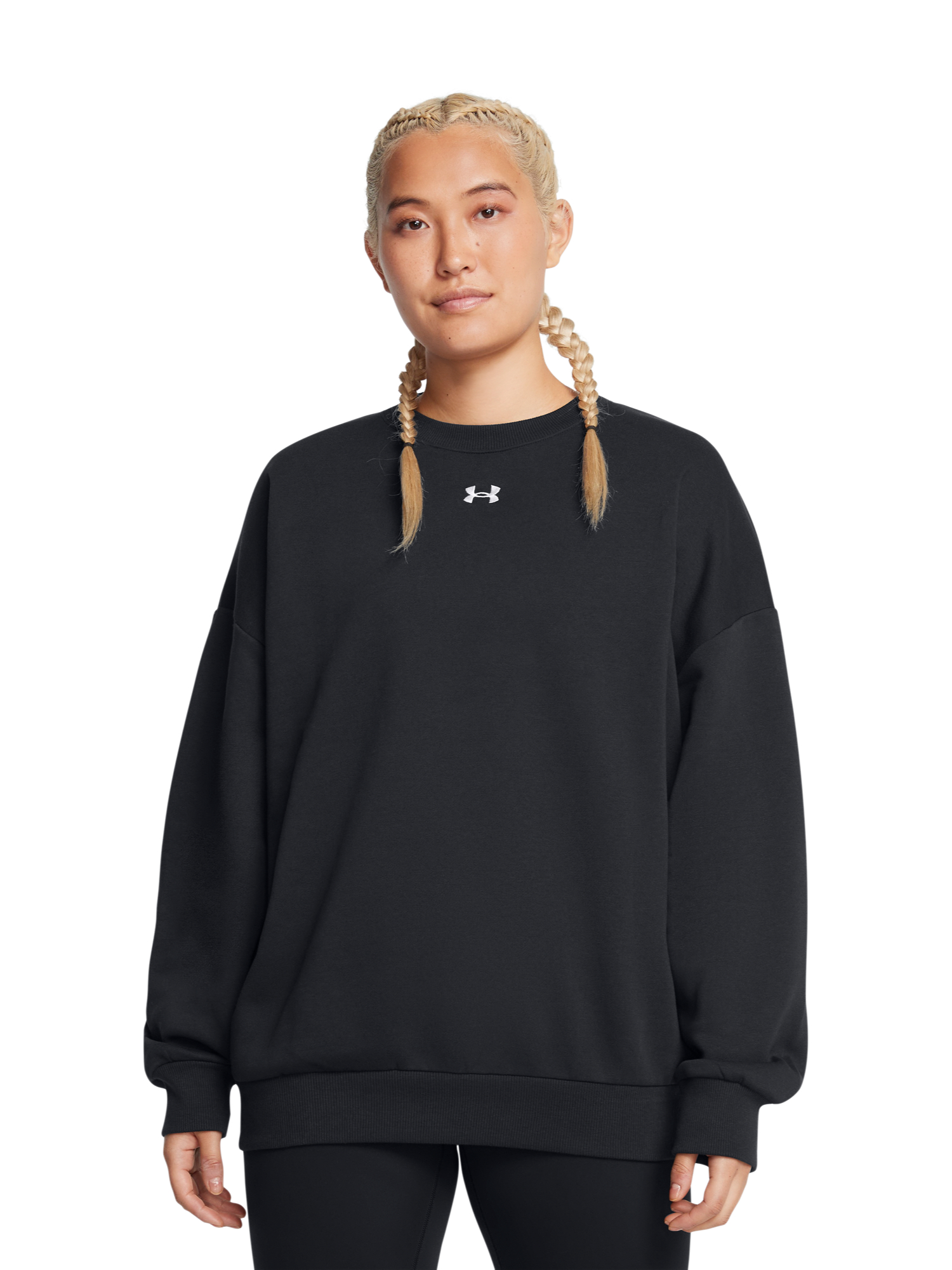 Dámská mikina Under Armour Rival Fleece OS Crew-BLK - Dámské