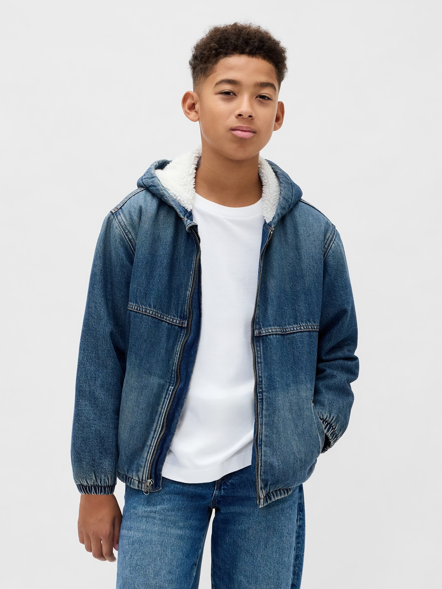 GAP Children&#039;s Insulated Sherpa Denim Jacket - Boys