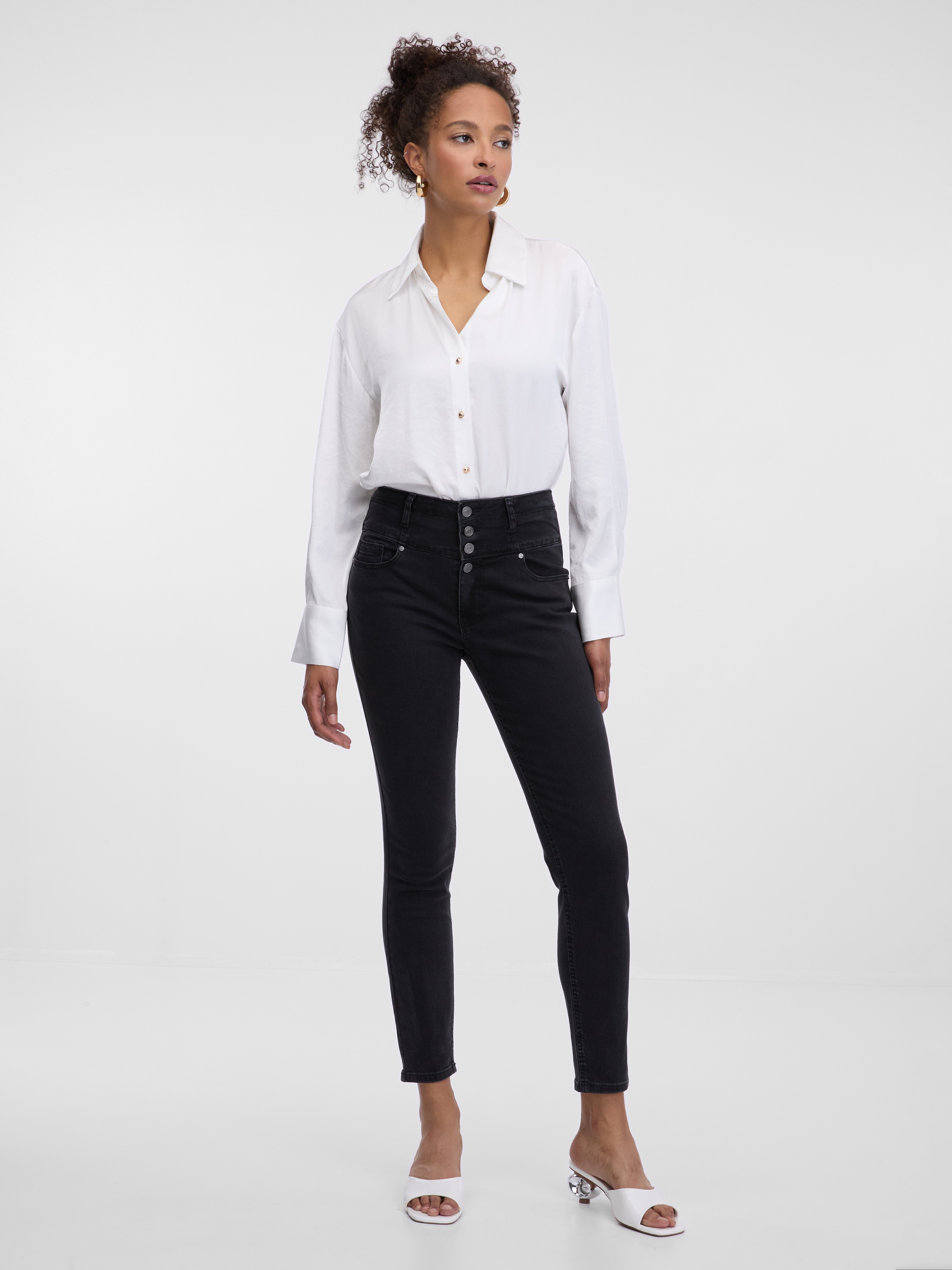 Black womens skinny fit jeans ORSAY - Womens