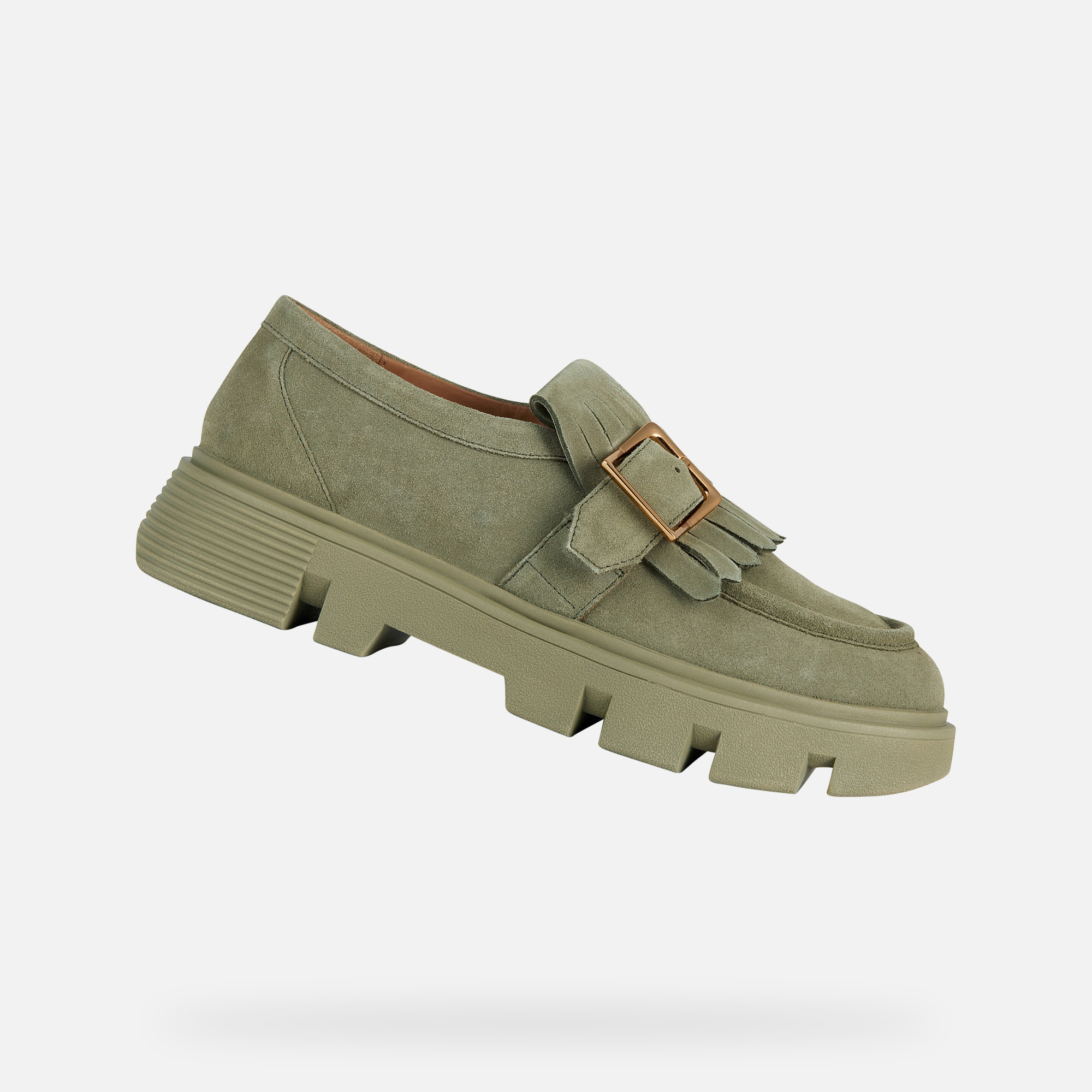 Light green womens moccasins Geox Vilde - Womens