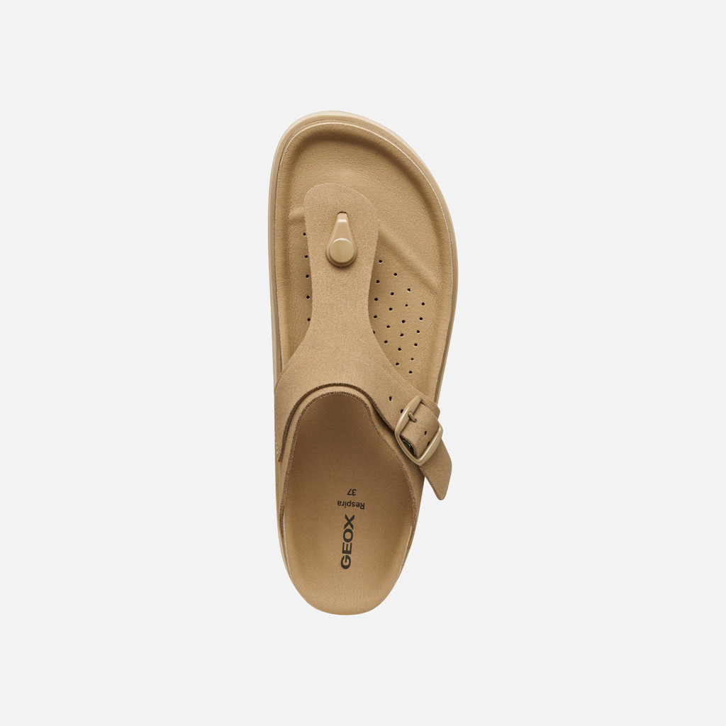 Beige women's flip-flops Geox Sandybett - Women's