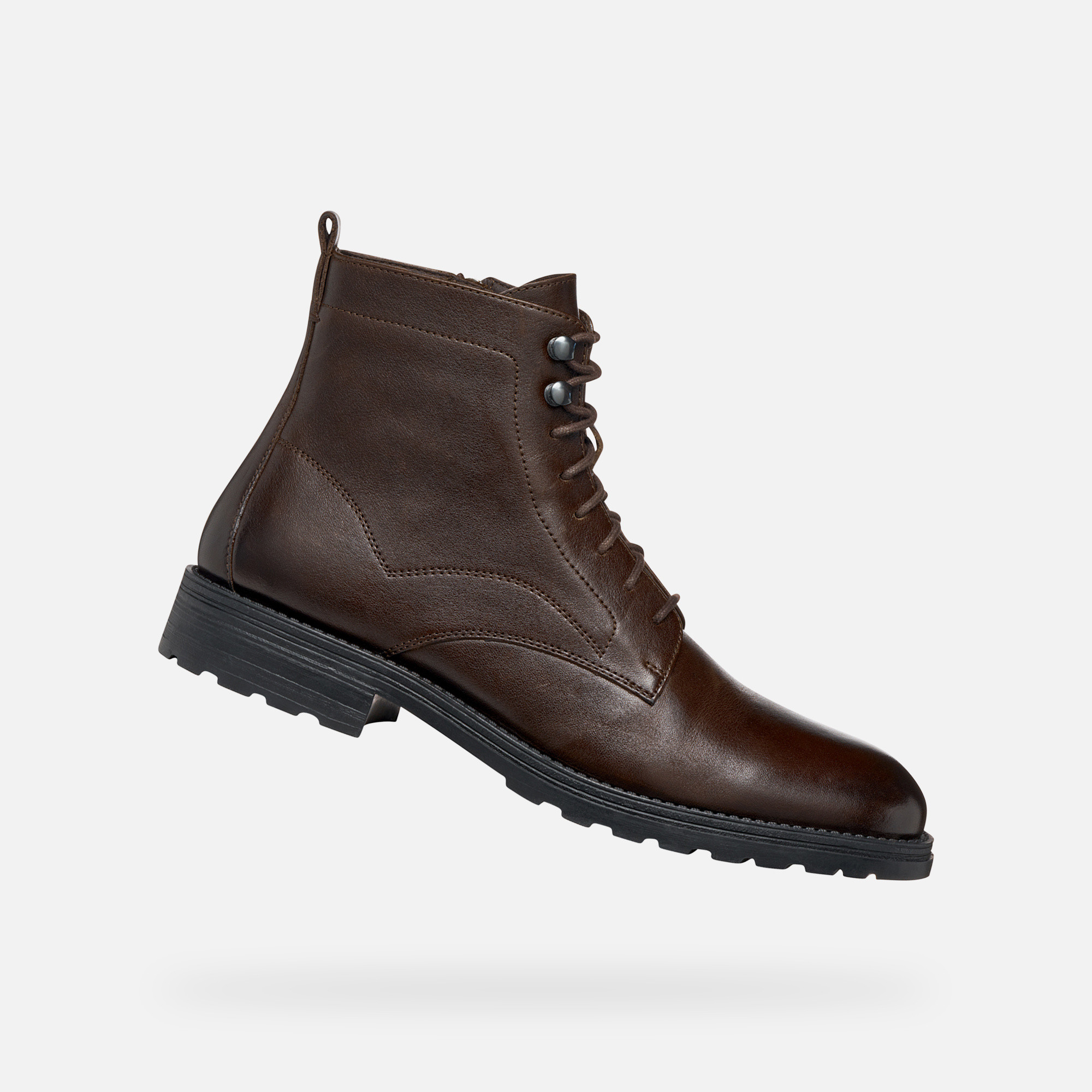Dark brown mens ankle boots Geox Redclif - Mens