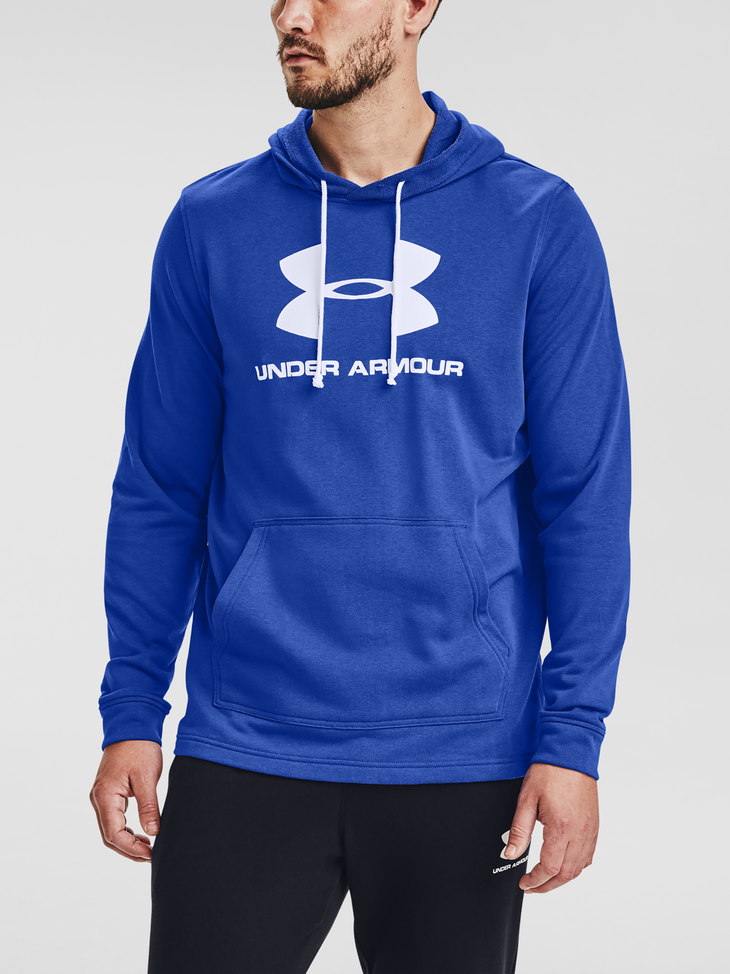 Under Armour SPORTSTYLE TERRY BLUZA Z KAPTUREM-BLU Bluza Z Kapturem