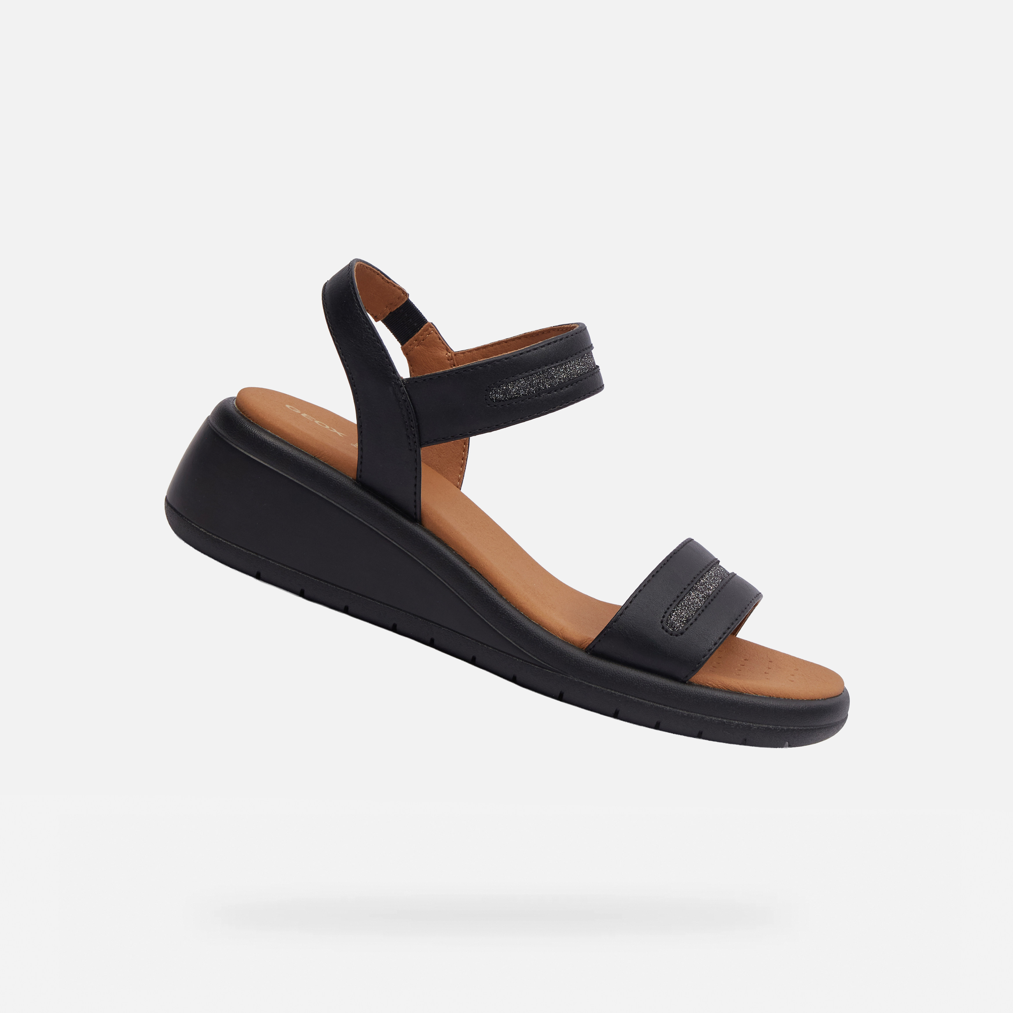 Black womens sandals Geox Meliconia - Womens