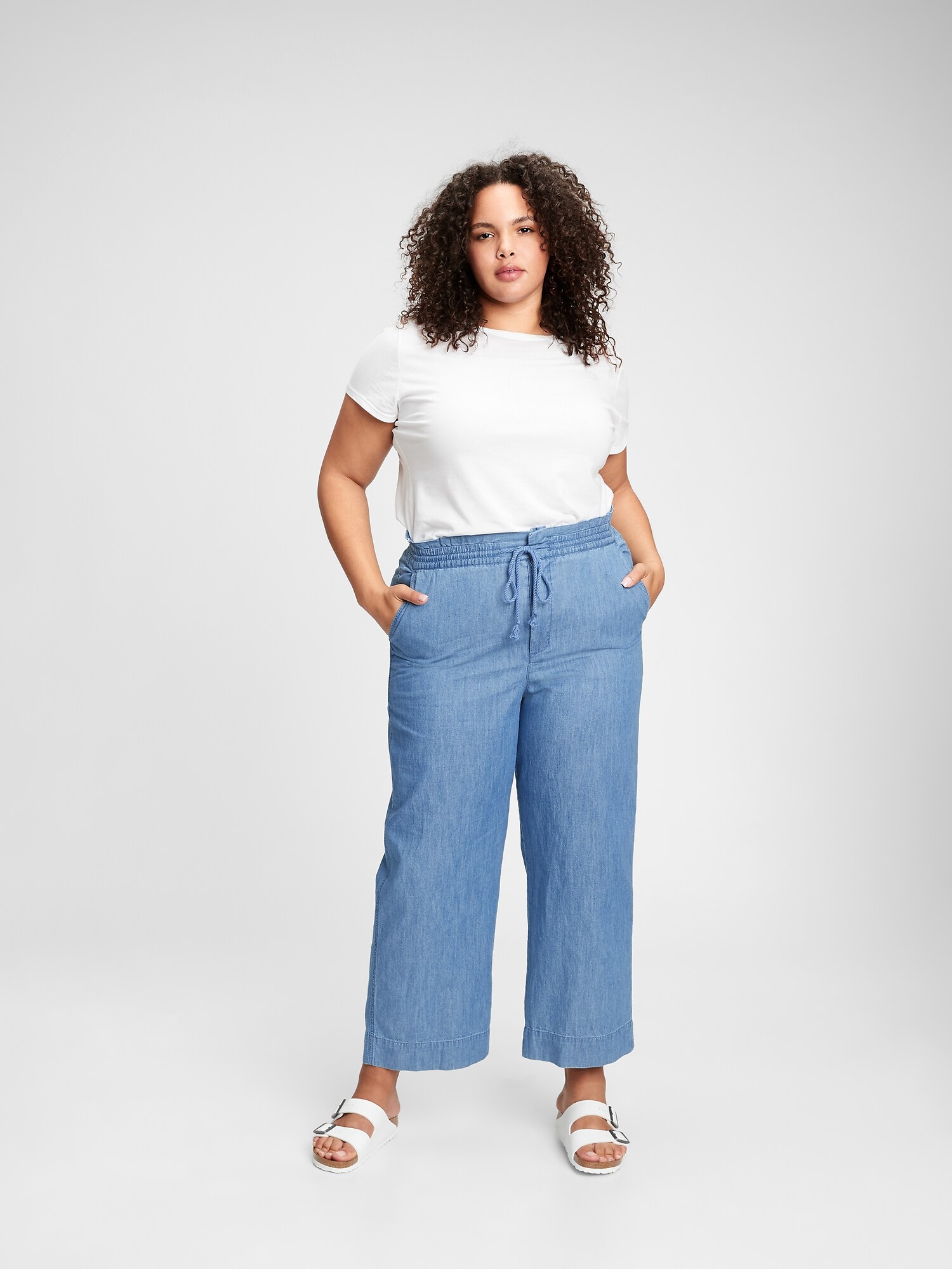 GAP Pants hr linen wide leg chambray - Women's