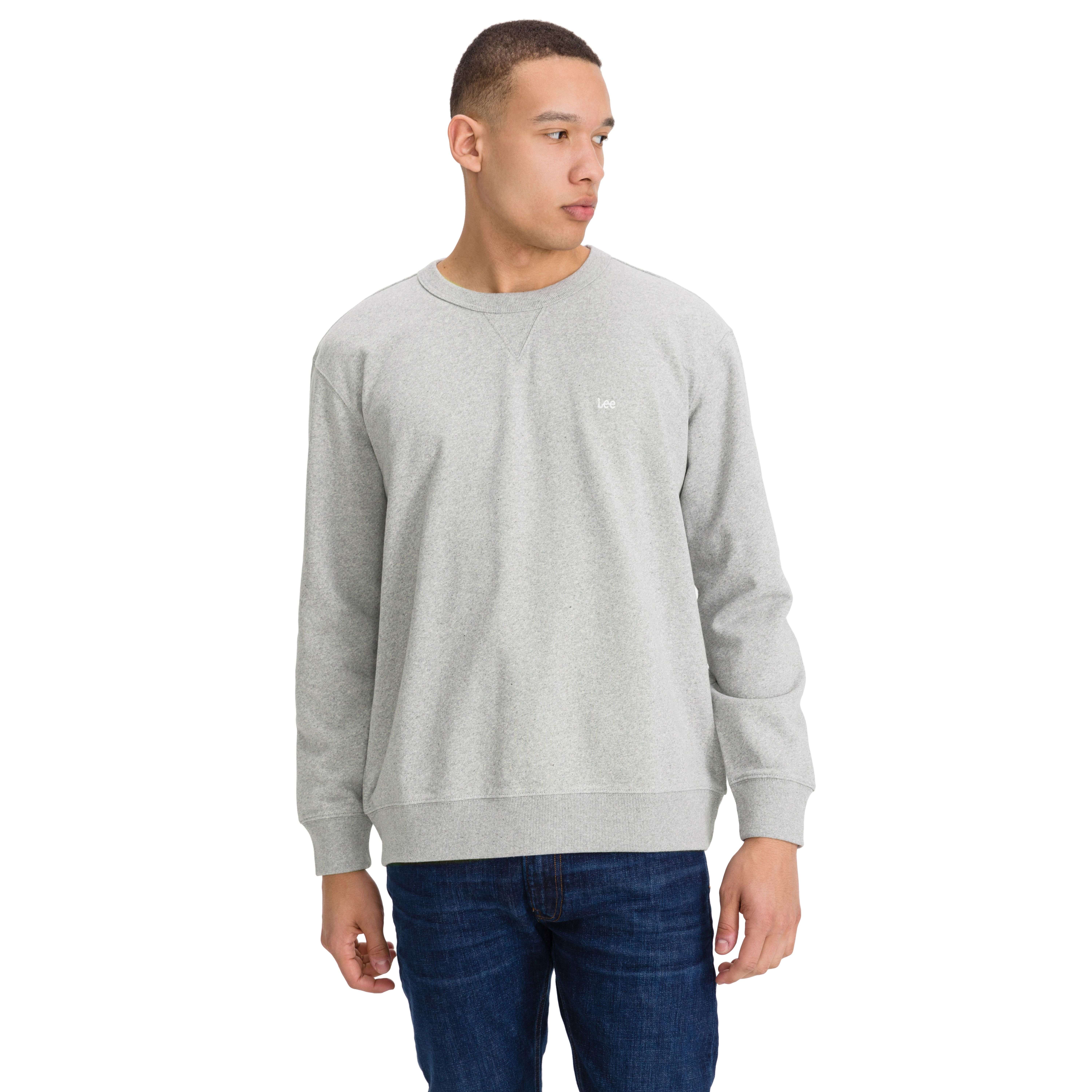 Lee Mikina Sustainable Crew Sws Grey Mele - Pánské