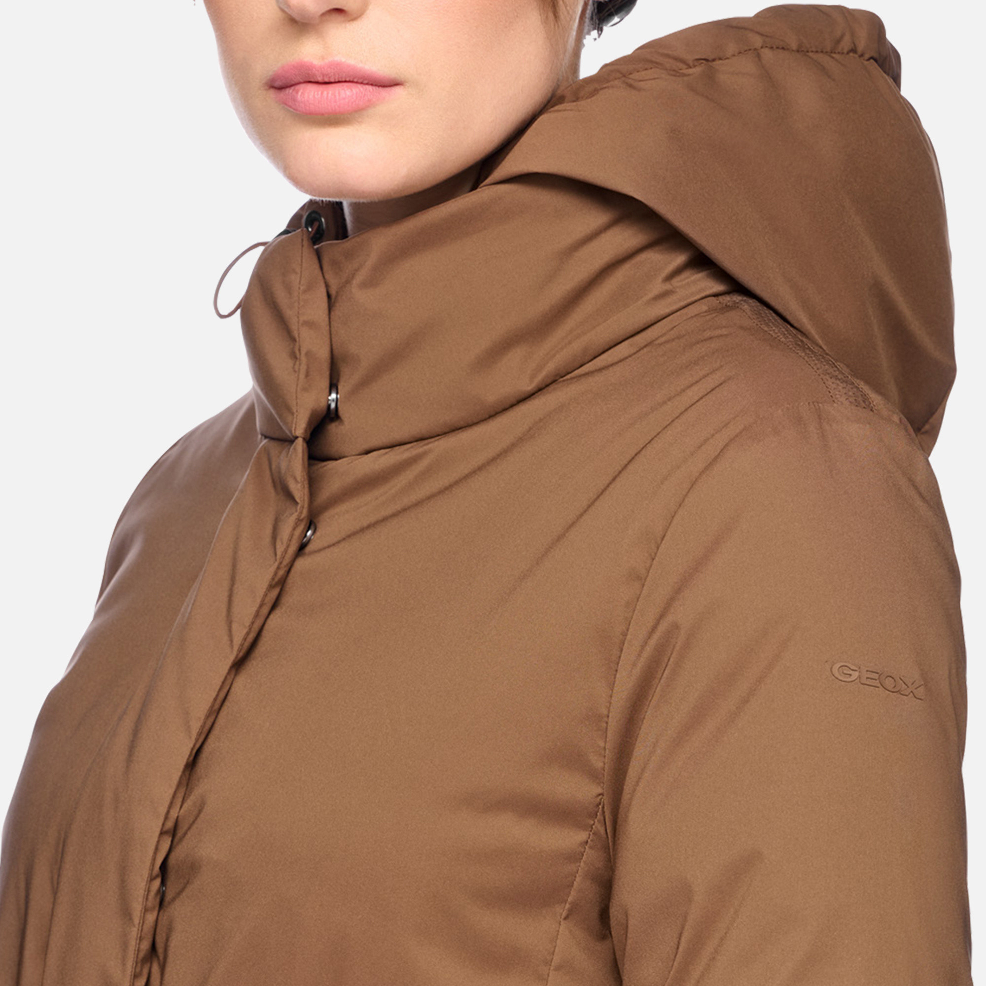 Brown women's coat Geox Eleana - Women's
