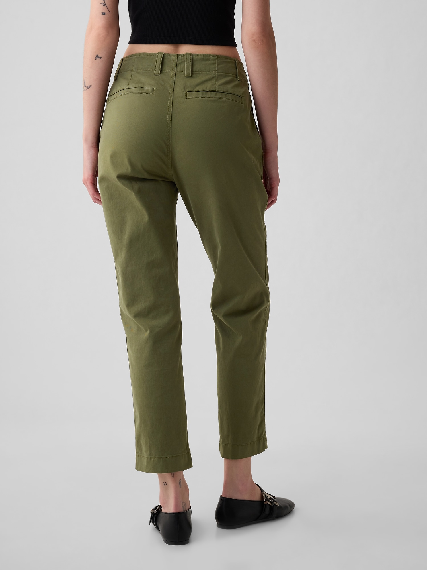 Pantaloni chino pentru femei GAP - verde